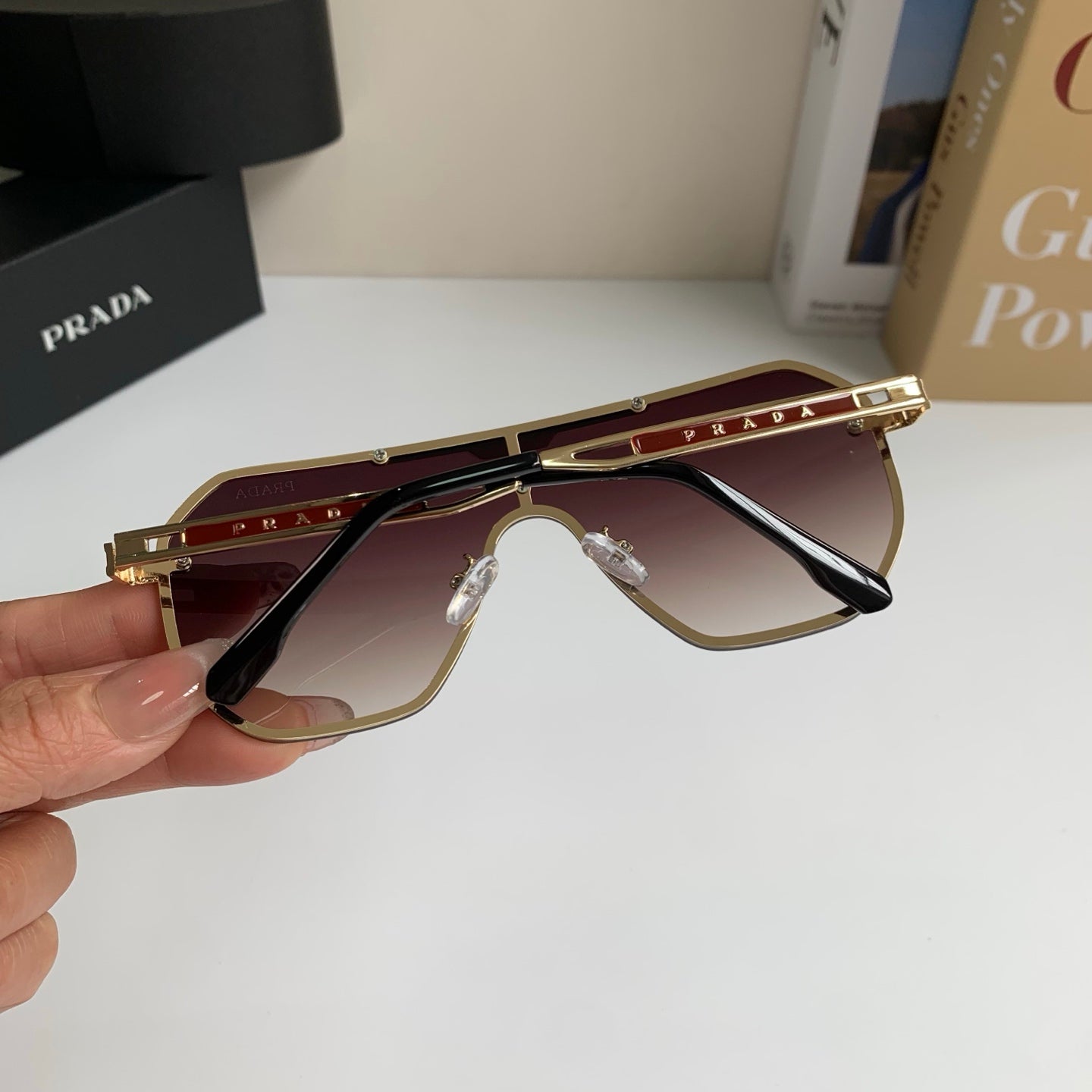 Prada Oversized Silver Lens Sunglasses for Men & Women - 487035 - detail image 7