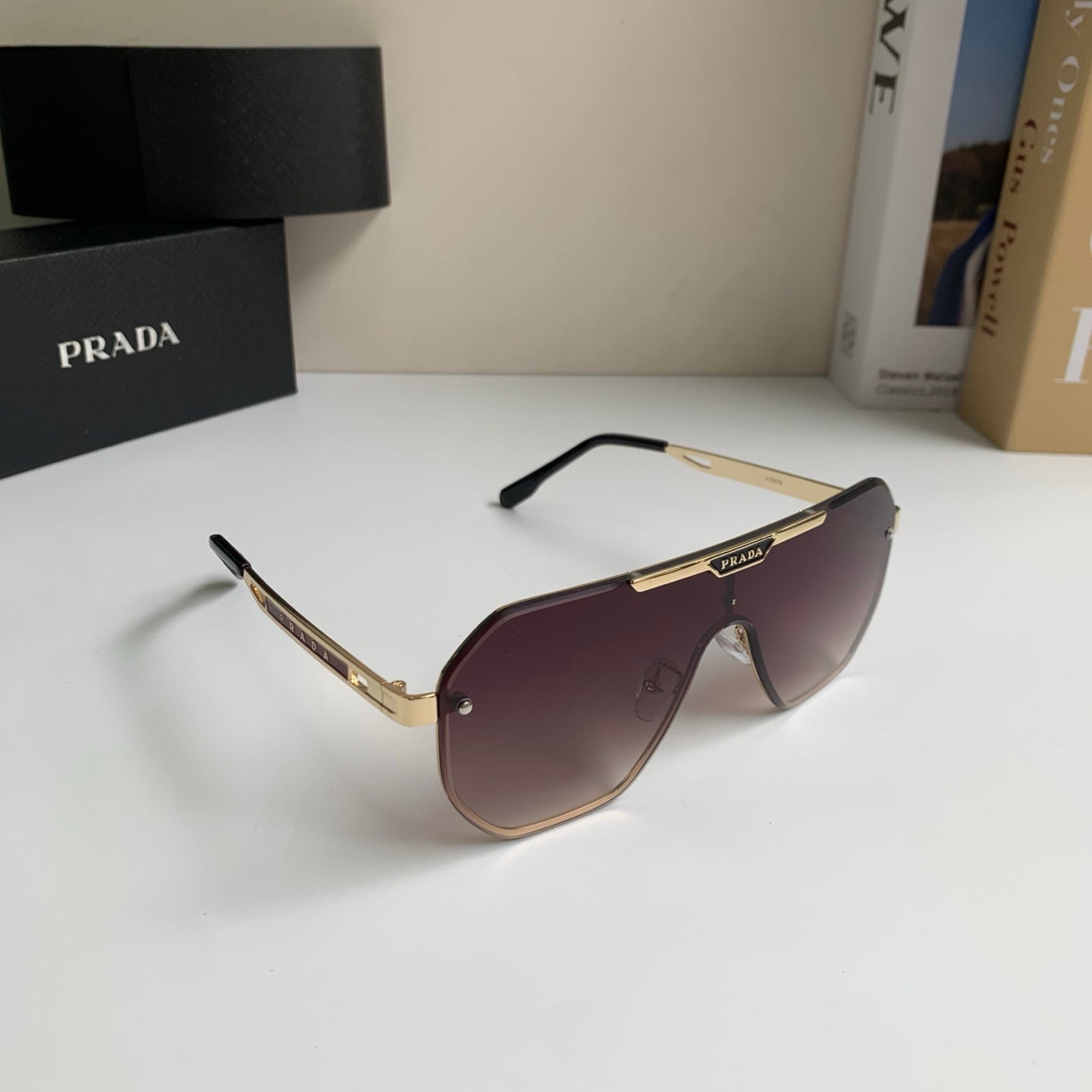 Prada Oversized Silver Lens Sunglasses for Men & Women - 487035
