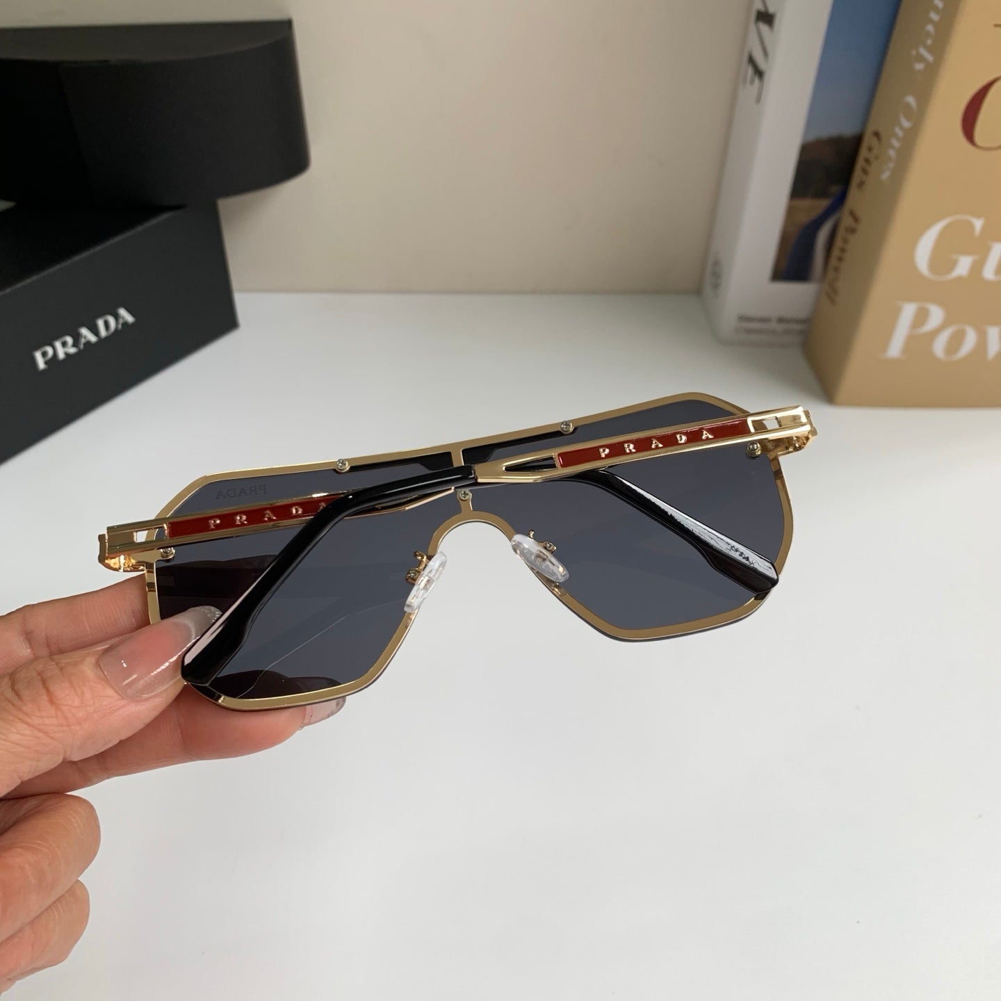 Prada Oversized Silver Lens Sunglasses for Men & Women - 487036 - detail image 6
