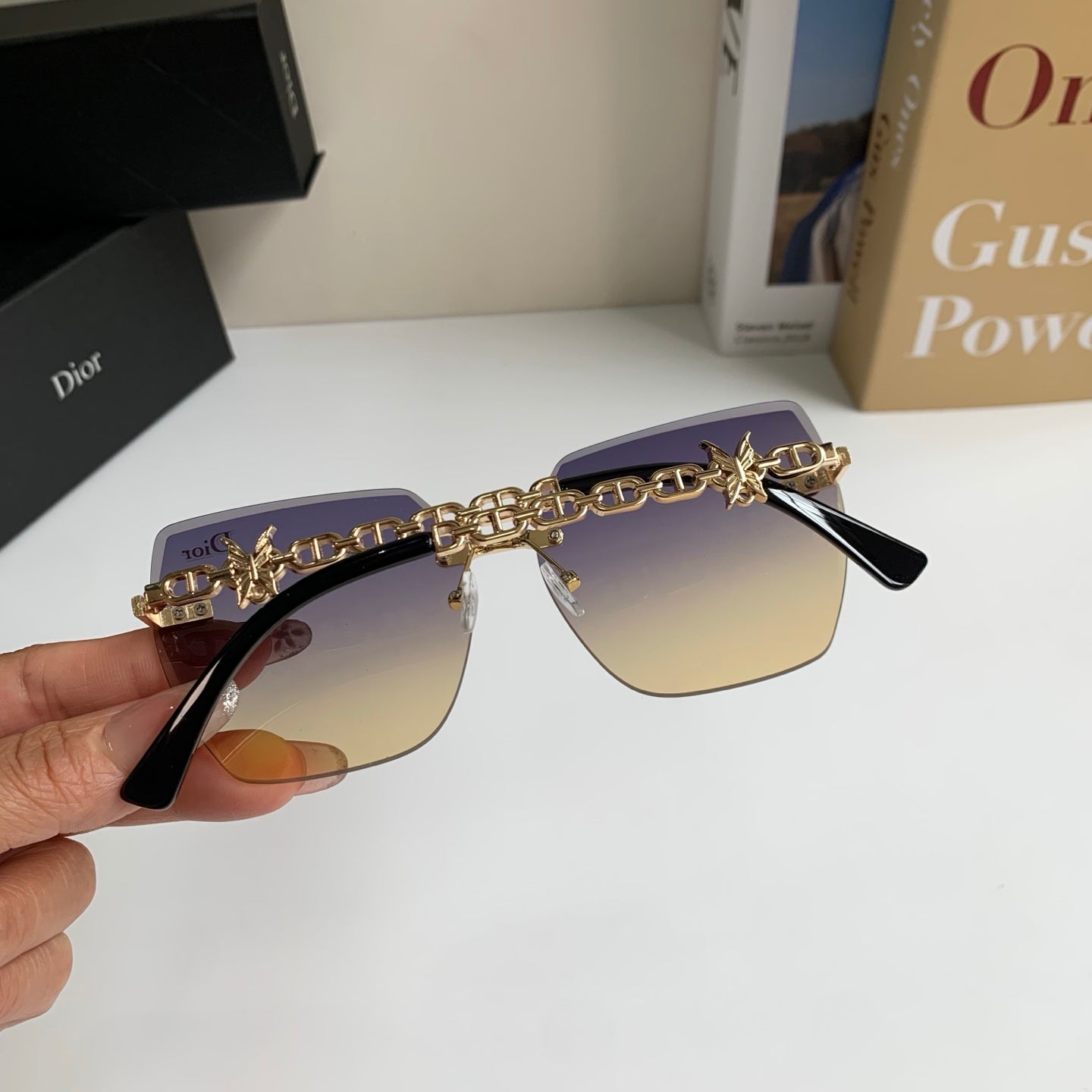 Dior Polarized Square Silver Lens Sunglasses for Men & Women - 486720 - detail image 8