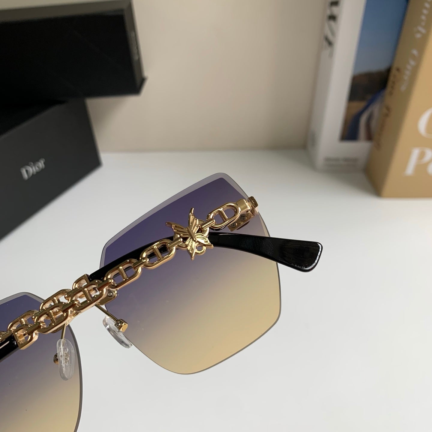 Dior Polarized Square Silver Lens Sunglasses for Men & Women - 415487 - detail image 6