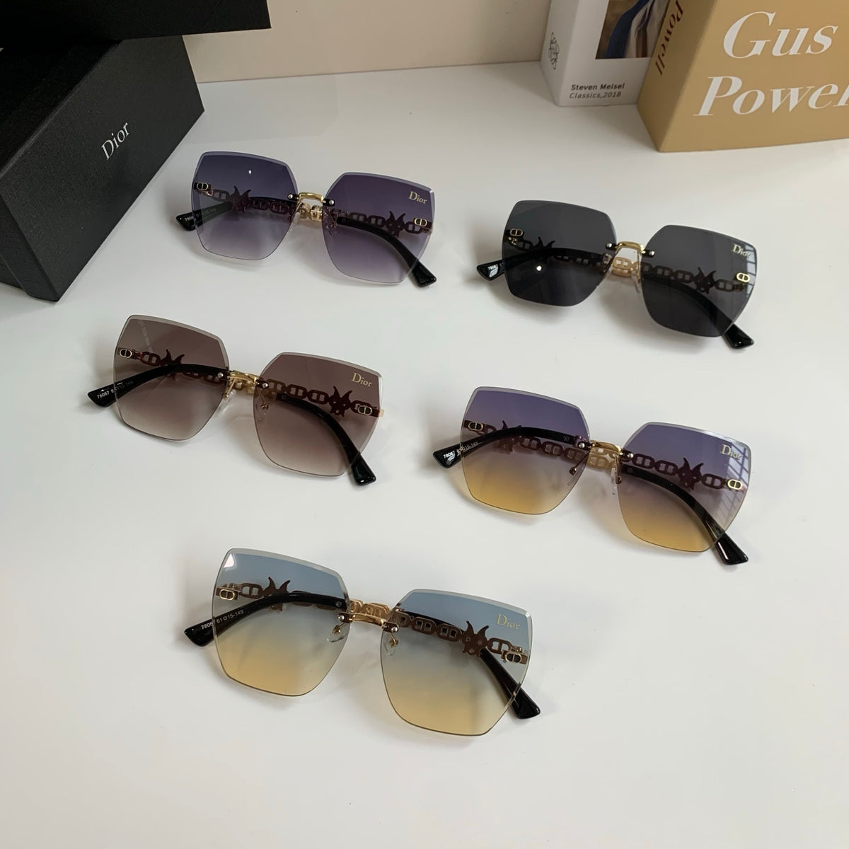 Dior Polarized Square Silver Lens Sunglasses for Men & Women - 486721 - detail image 9