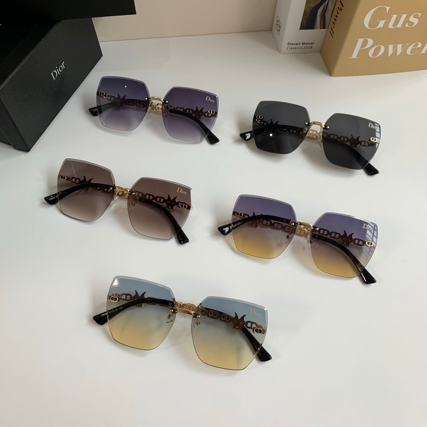 Dior Polarized Square Silver Lens Sunglasses for Men & Women - 415487 - detail image 9