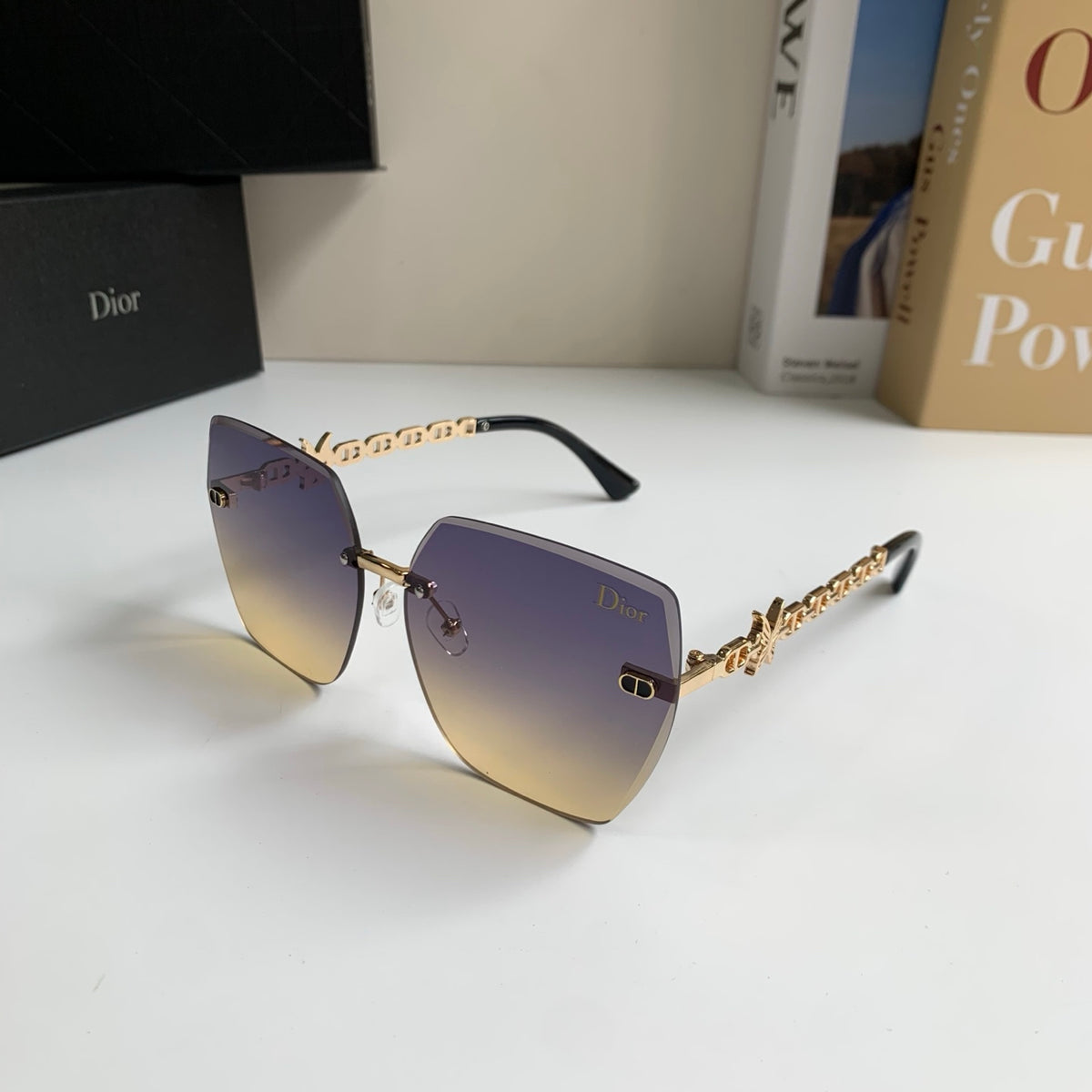 Dior Polarized Square Silver Lens Sunglasses for Men & Women - 415487 - detail image 2
