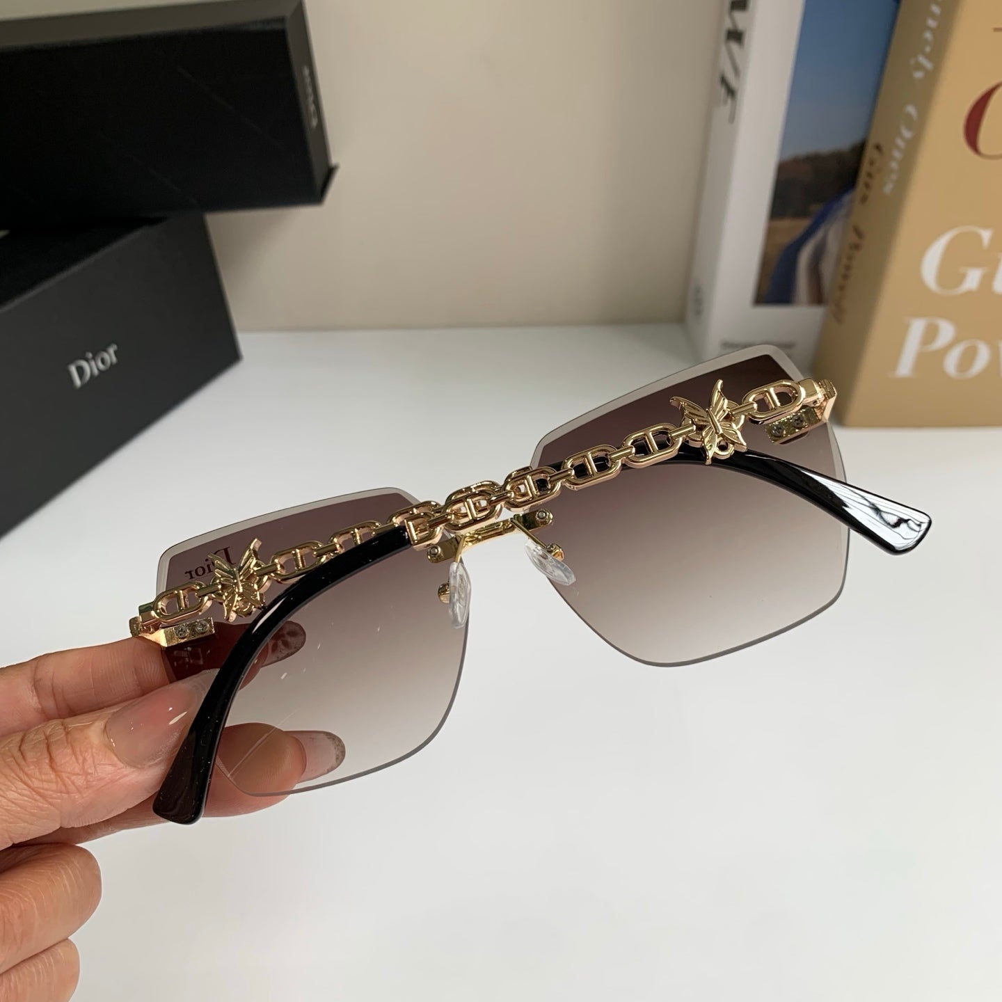 Dior Polarized Square Silver Lens Sunglasses for Men & Women - 486721 - detail image 6