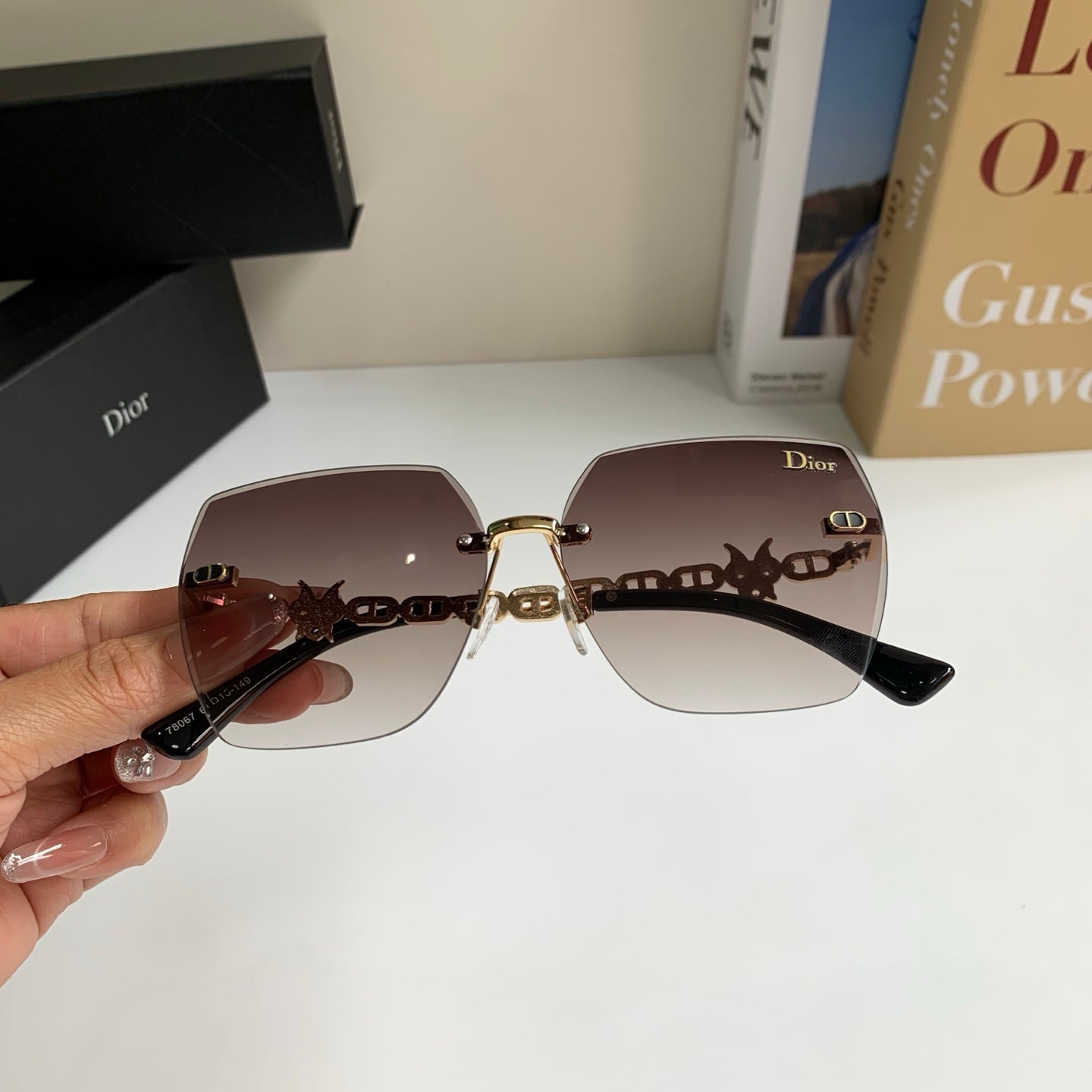 Dior Polarized Square Silver Lens Sunglasses for Men & Women - 415488 - detail image 3