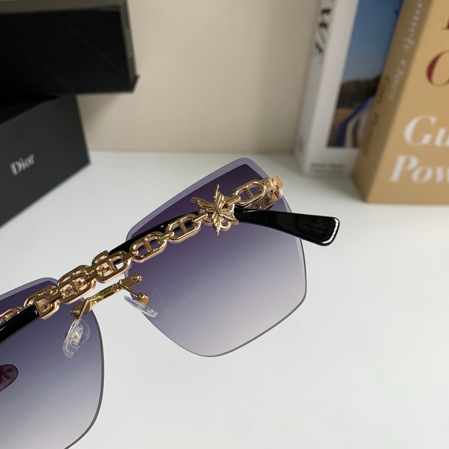 Dior Polarized Square Silver Lens Sunglasses for Men & Women - 415489 - detail image 8