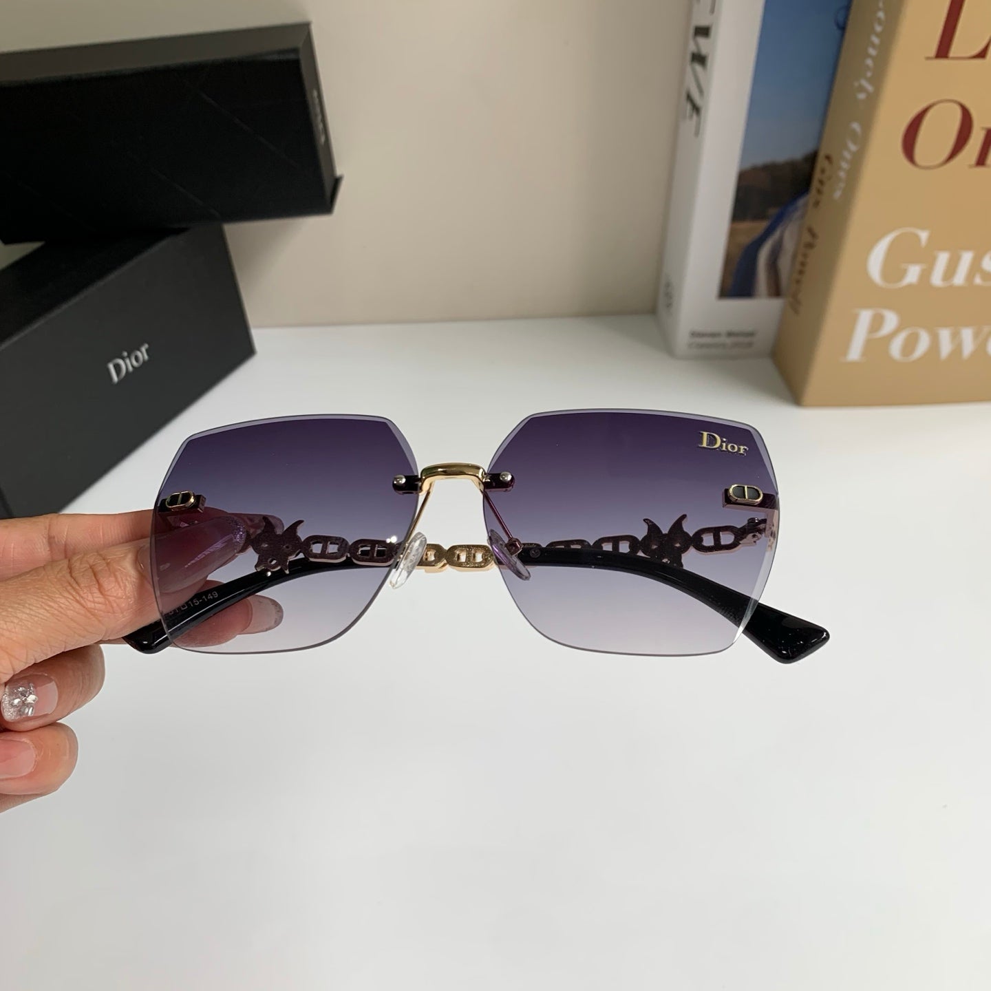 Dior Polarized Square Silver Lens Sunglasses for Men & Women - 415489 - detail image 3