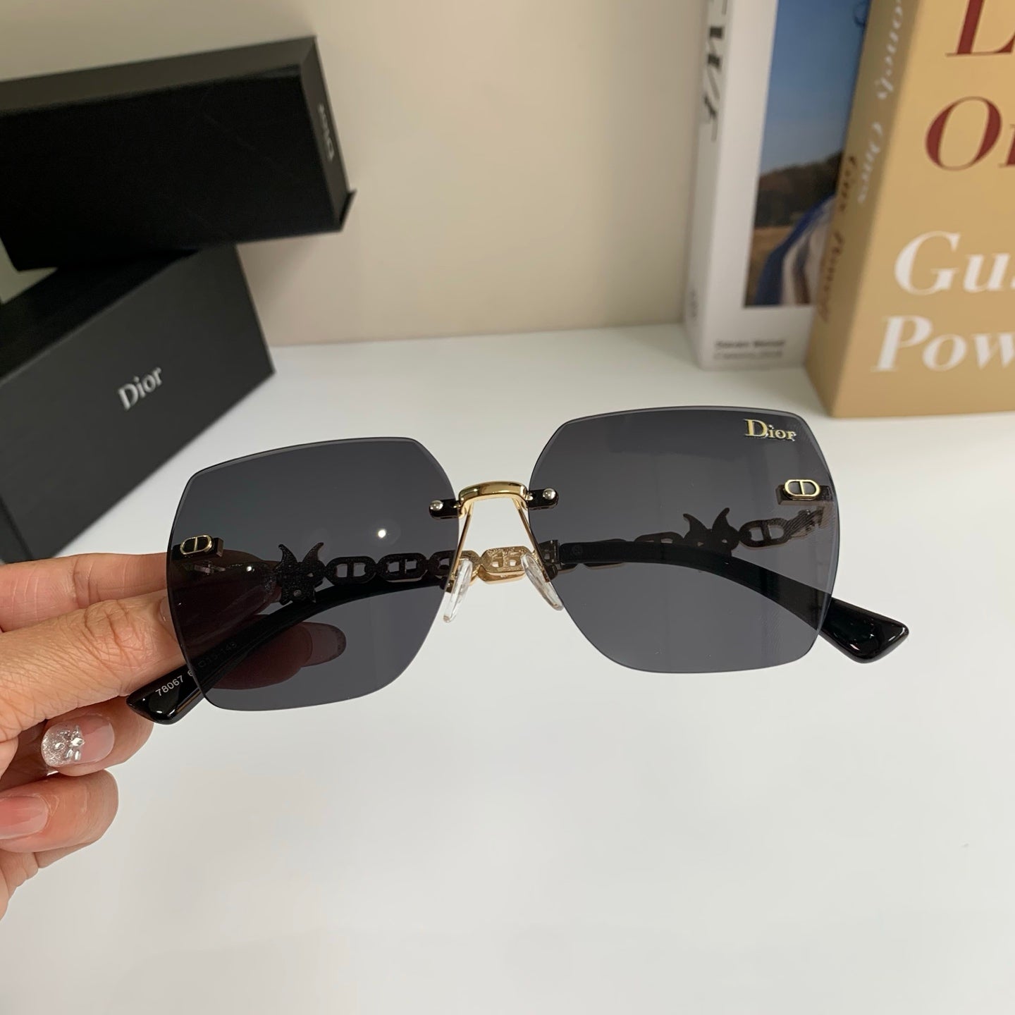 Dior Polarized Square Silver Lens Sunglasses for Men & Women - 486724 - detail image 4