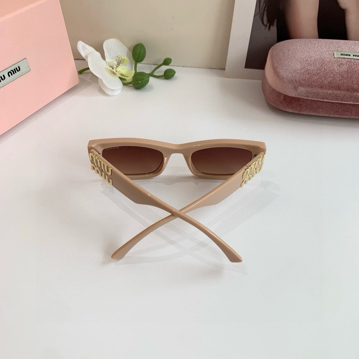 Miu Miu Square Brown Lens Sunglasses for Men & Women - 416269 - detail image 2