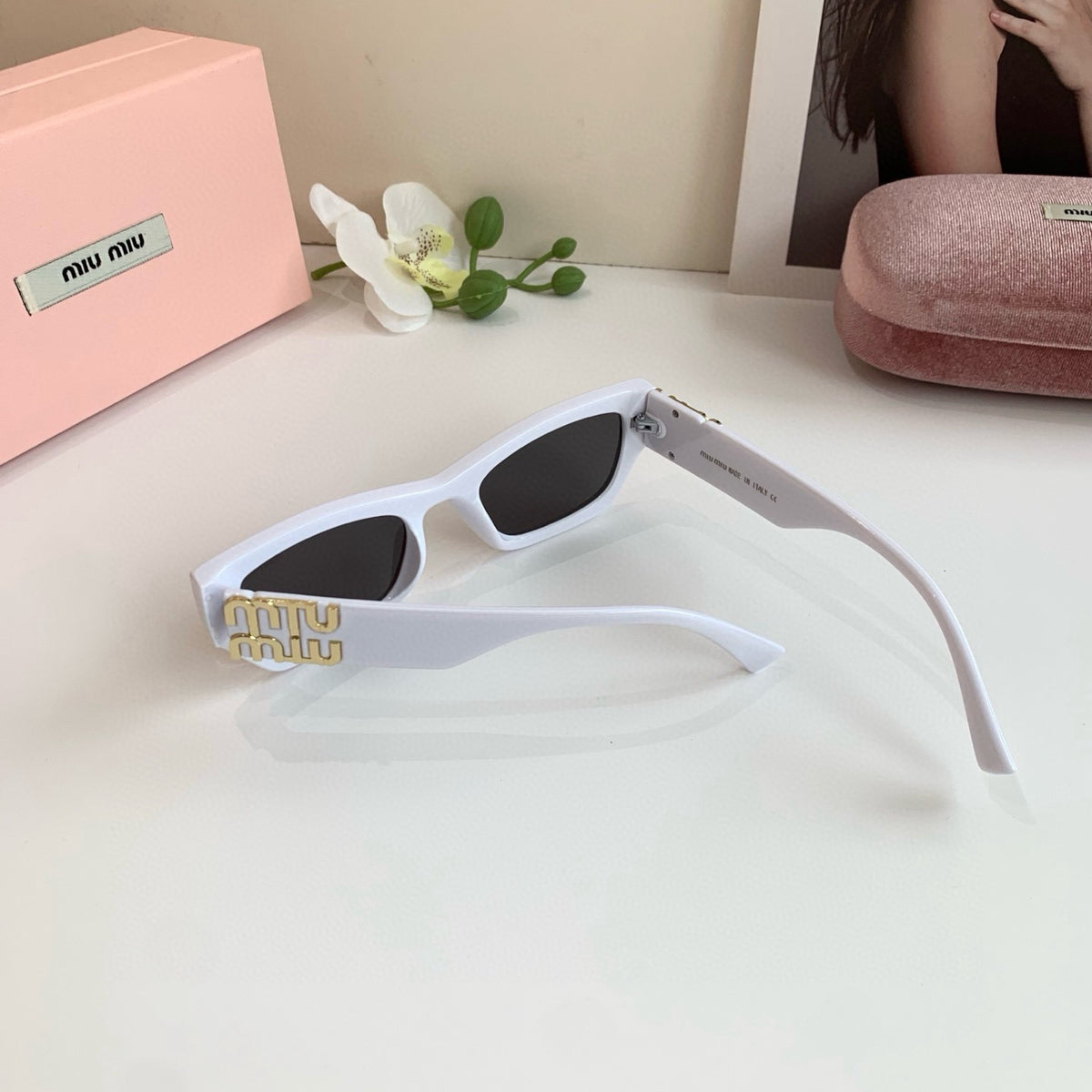 Miu Miu Square Silver Lens Sunglasses for Men & Women - 416270 - detail image 2
