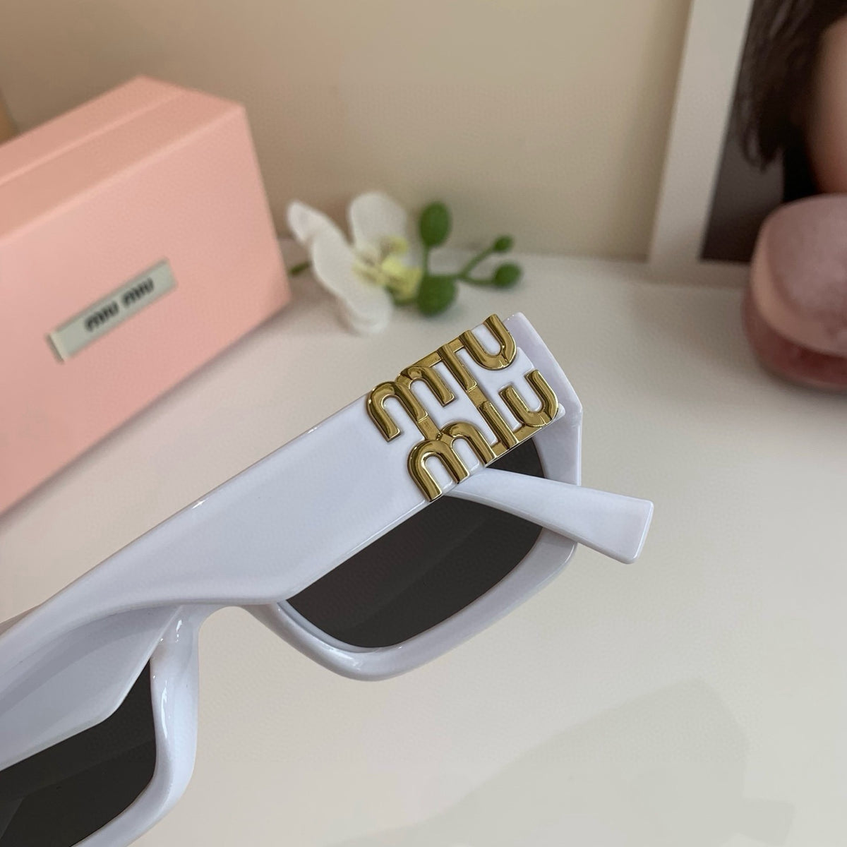 Miu Miu Square Silver Lens Sunglasses for Men & Women - 416270