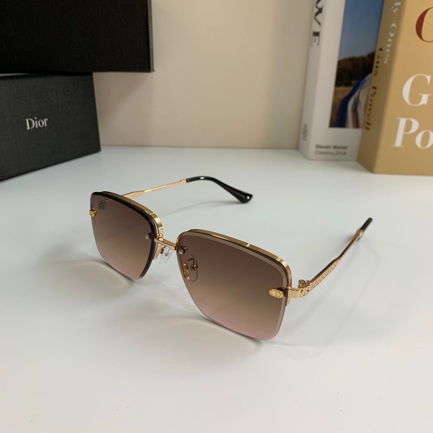 Dior Polarized Metal Fashion Brown Lens Sunglasses for Men & Women - detail image 2