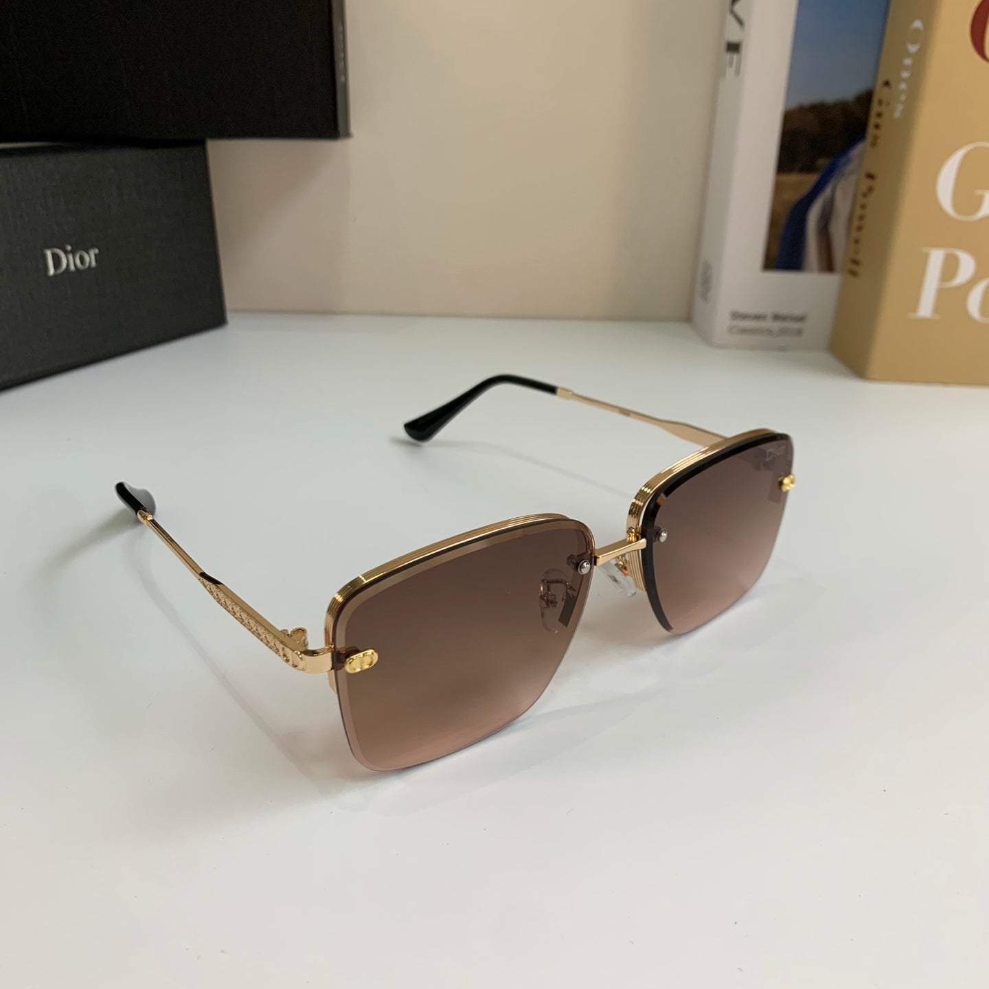 Dior Polarized Metal Fashion Brown Lens Sunglasses for Men & Women
