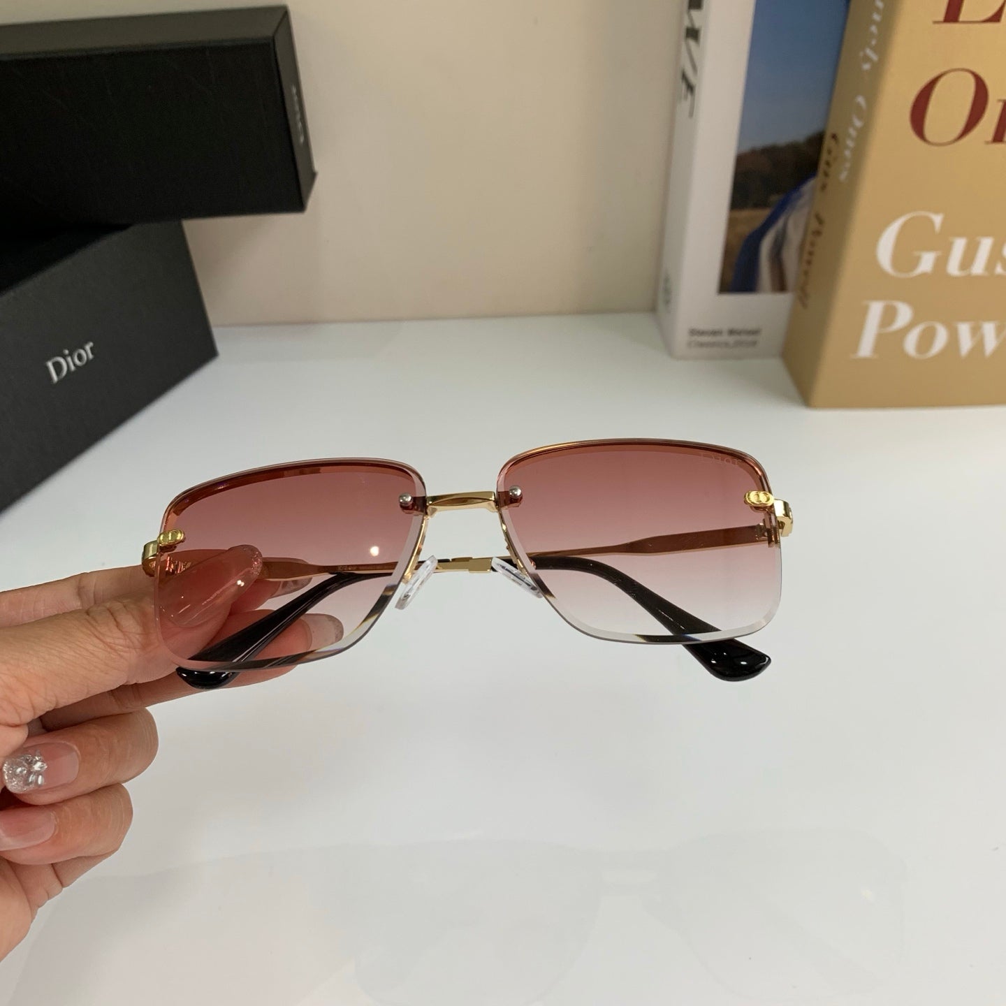 Dior Polarized Metal Fashion Red Lens Sunglasses for Men & Women - detail image 3
