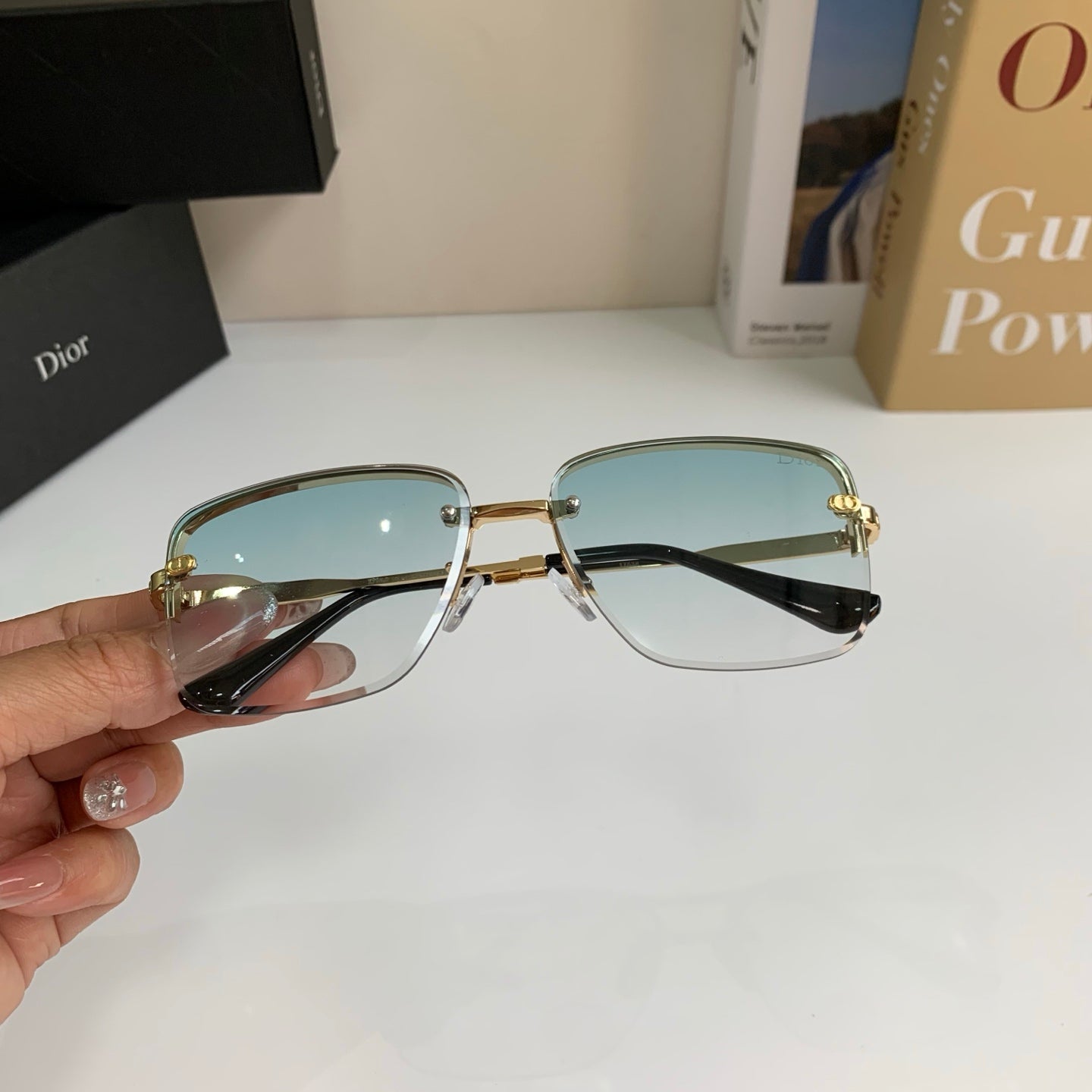 Dior Polarized Metal Fashion Silver Lens Sunglasses for Men & Women - 415495 - detail image 3