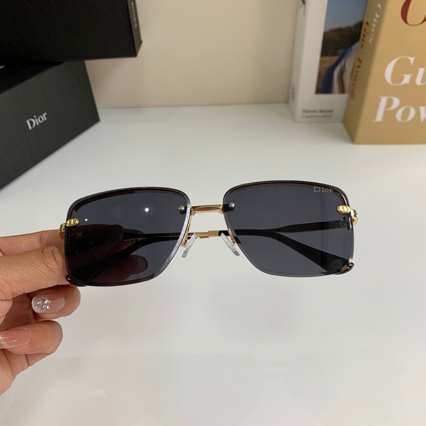 Dior Polarized Metal Fashion Silver Lens Sunglasses for Men & Women - detail image 4
