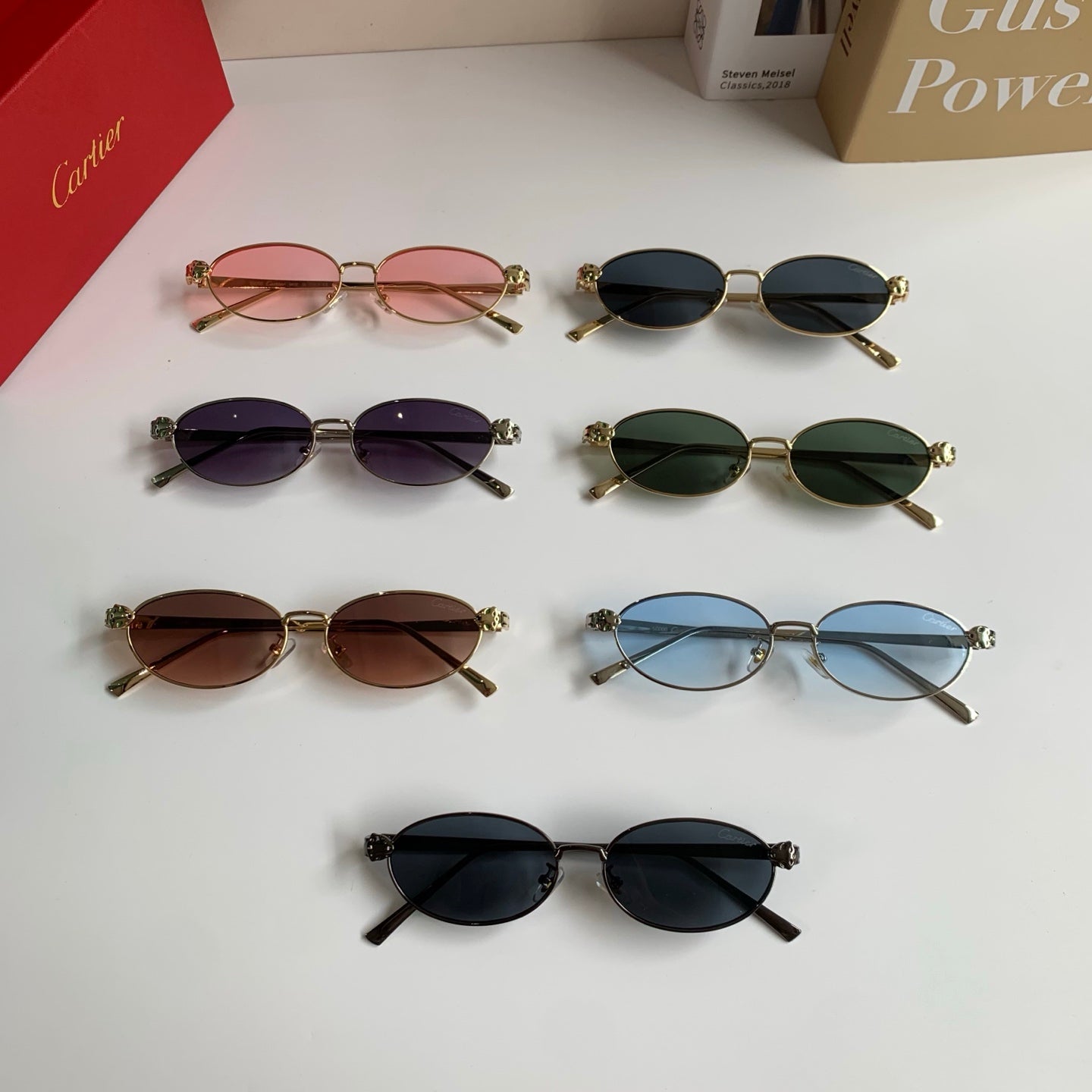 Cartier Cat-Eye Pink Lens Sunglasses for Men & Women - detail image 9