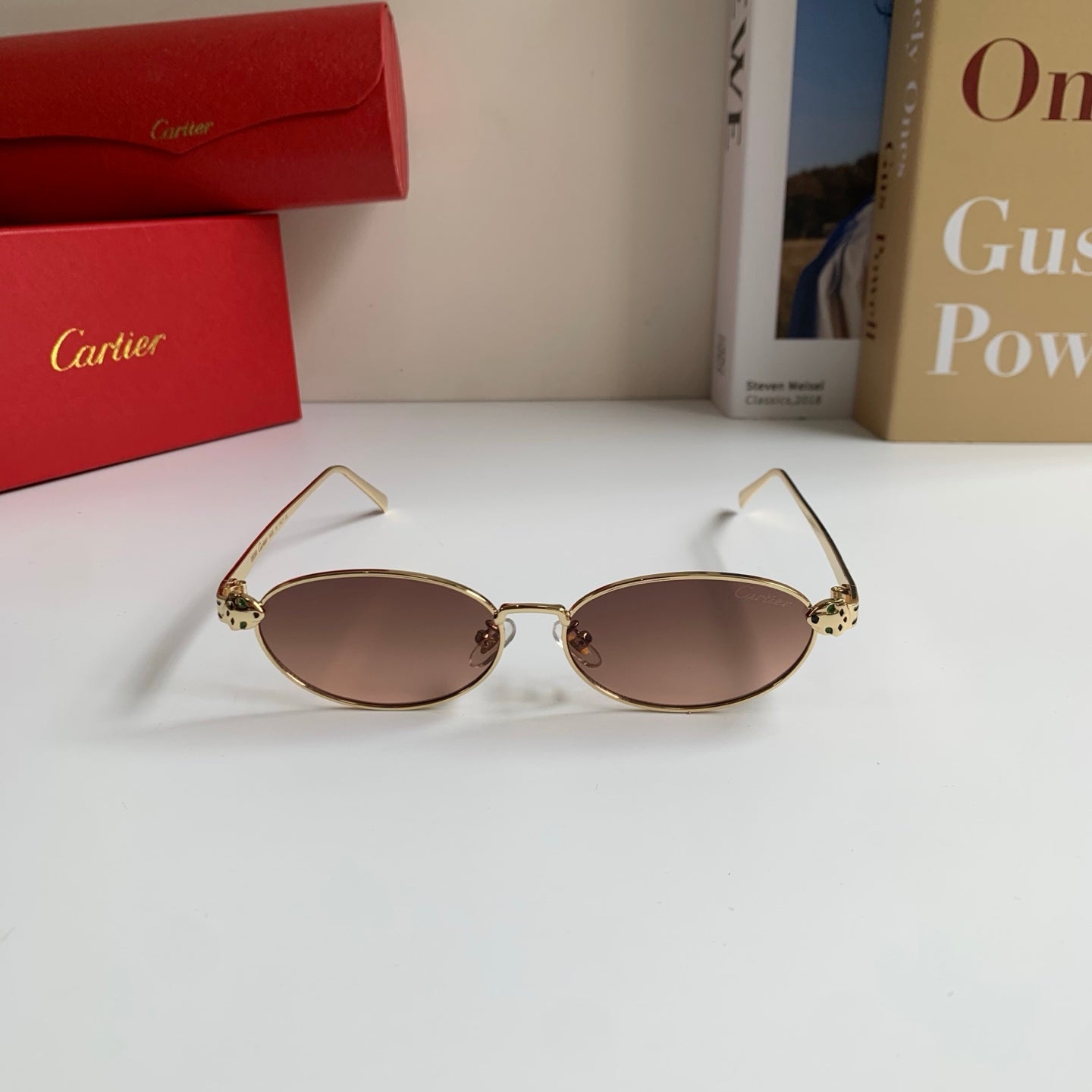 Cartier Cat-Eye Red Lens Sunglasses for Men & Women - detail image 3