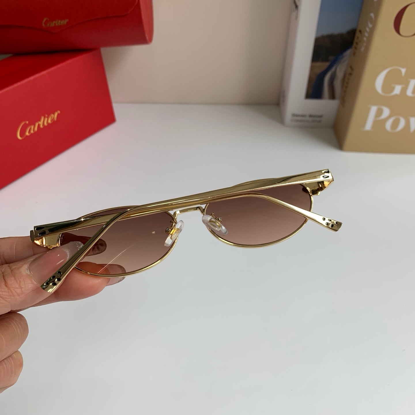 Cartier Cat-Eye Red Lens Sunglasses for Men & Women - detail image 6