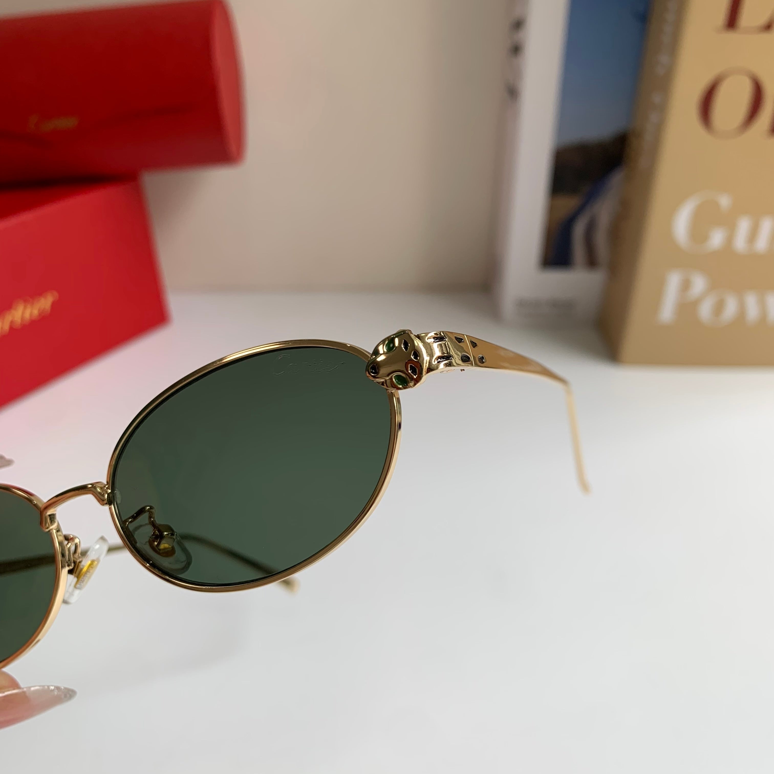 Cartier Cat-Eye Silver Lens Sunglasses for Men & Women - 415833 - detail image 6