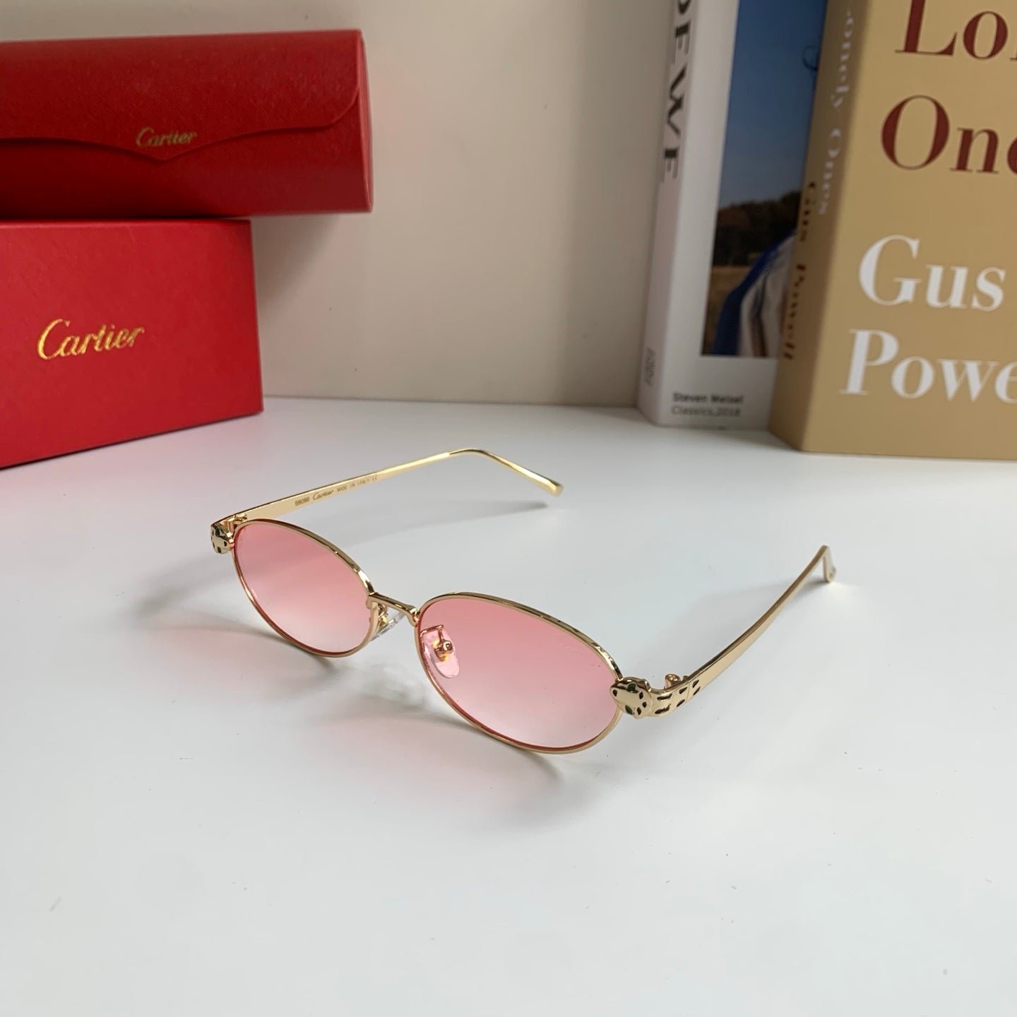 Cartier Cat-Eye Pink Lens Sunglasses for Men & Women - detail image 2