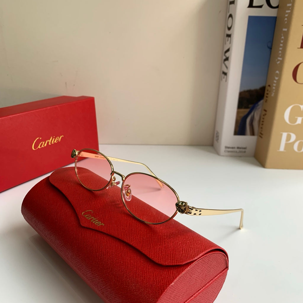 Cartier Cat-Eye Pink Lens Sunglasses for Men & Women - detail image 5