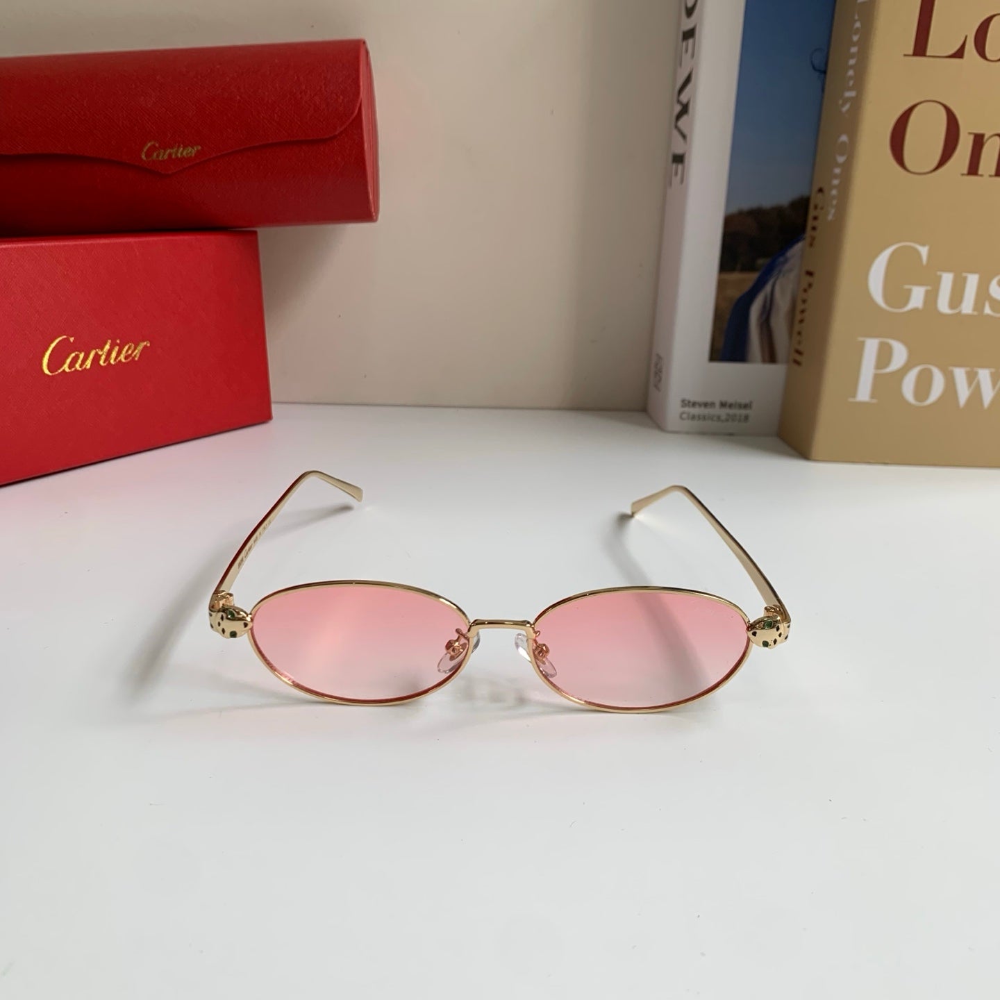 Cartier Cat-Eye Pink Lens Sunglasses for Men & Women - detail image 3