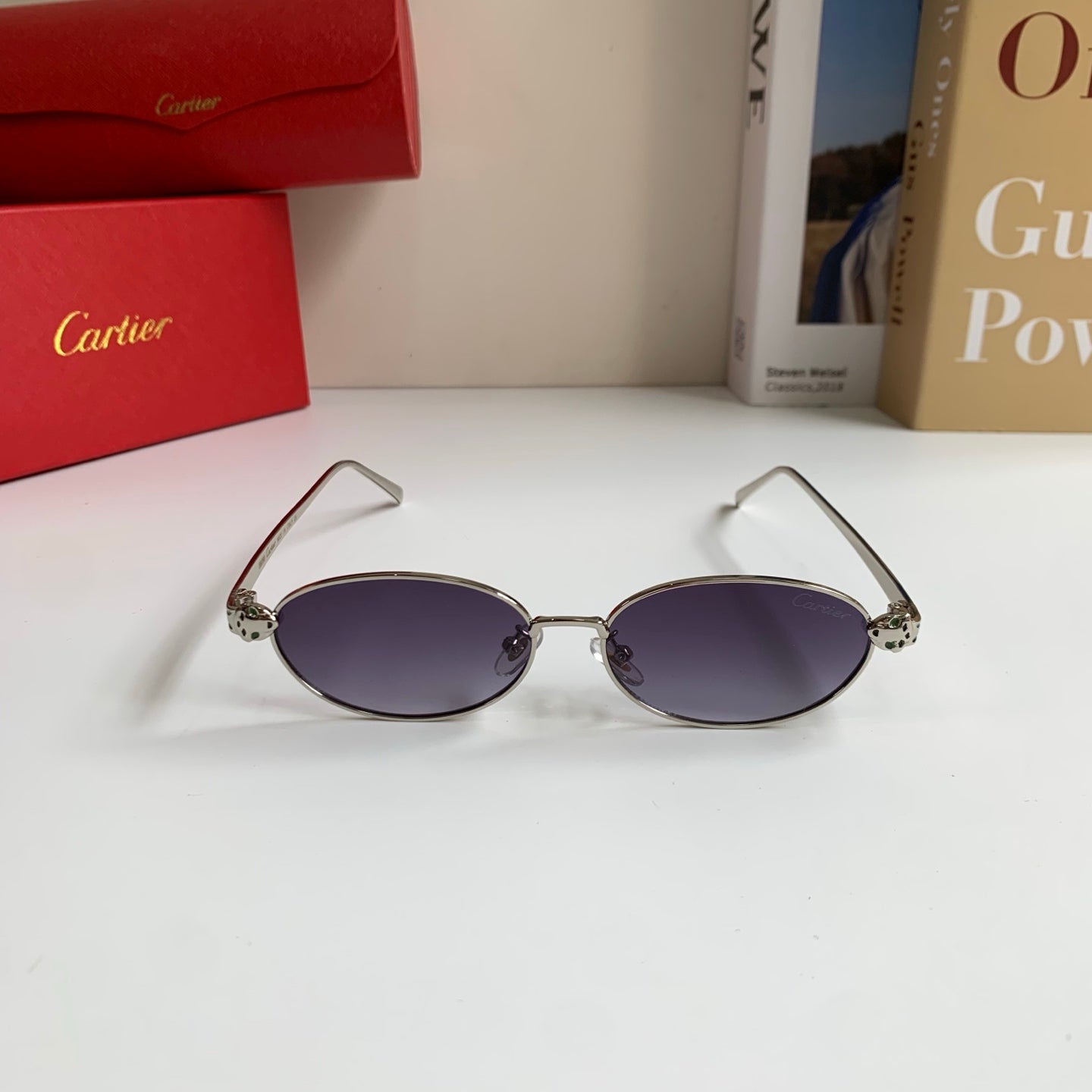 Cartier Cat-Eye Silver Lens Sunglasses for Men & Women - 415835 - detail image 5