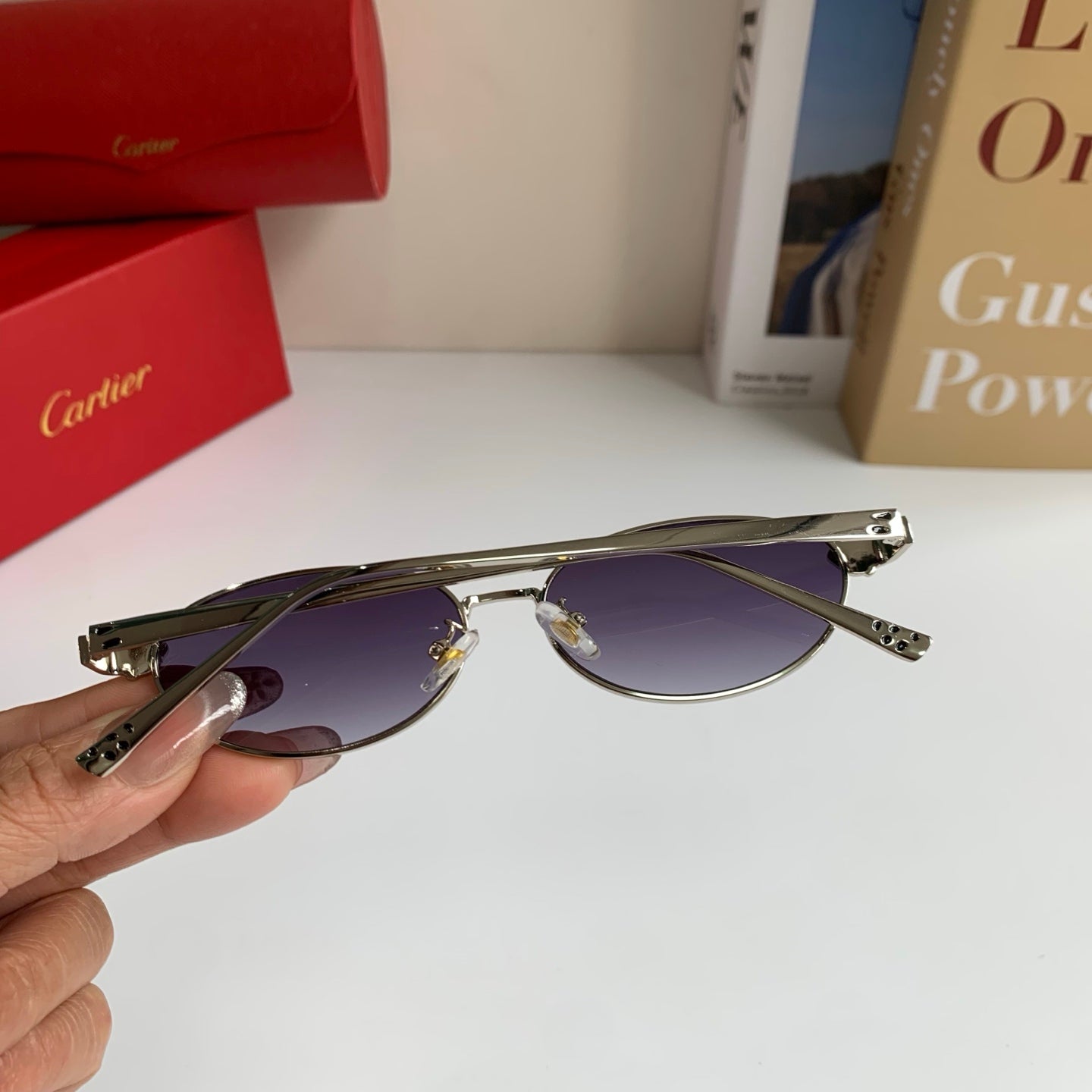 Cartier Cat-Eye Silver Lens Sunglasses for Men & Women - 415835 - detail image 6