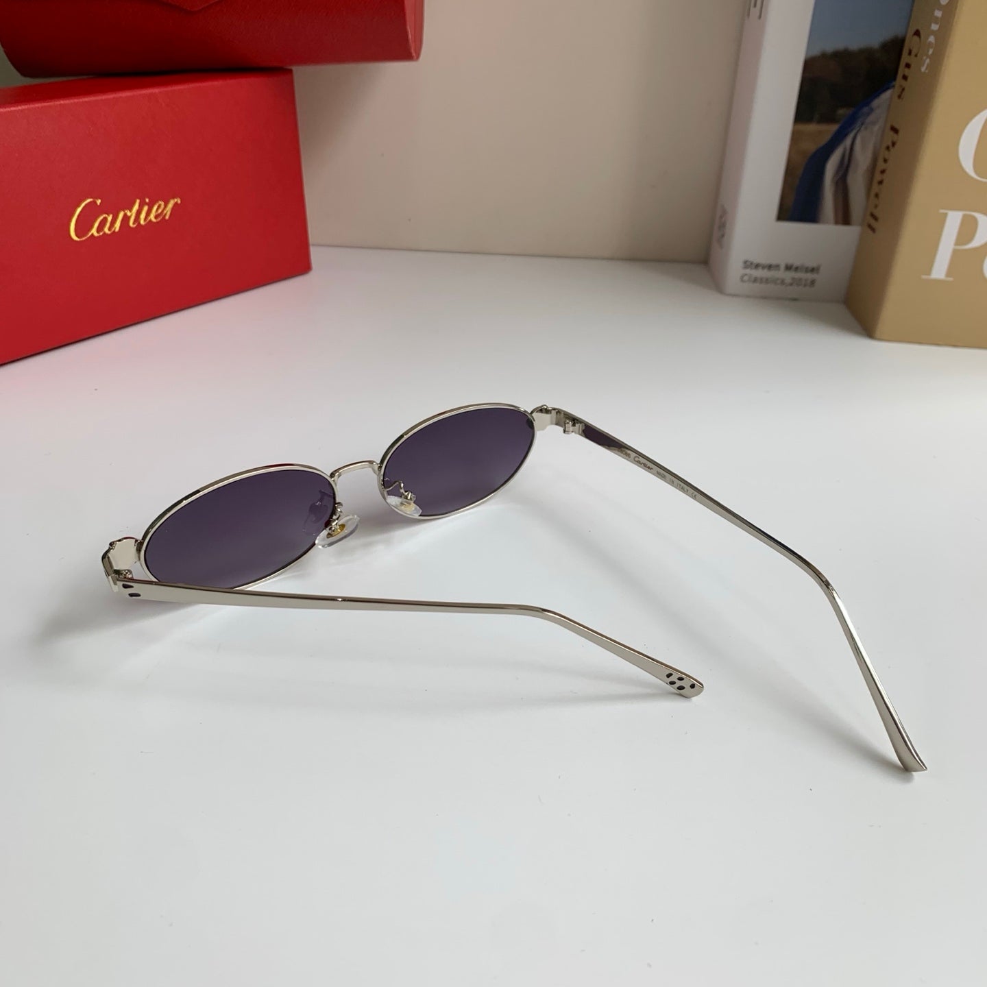 Cartier Cat-Eye Silver Lens Sunglasses for Men & Women - 415835 - detail image 7
