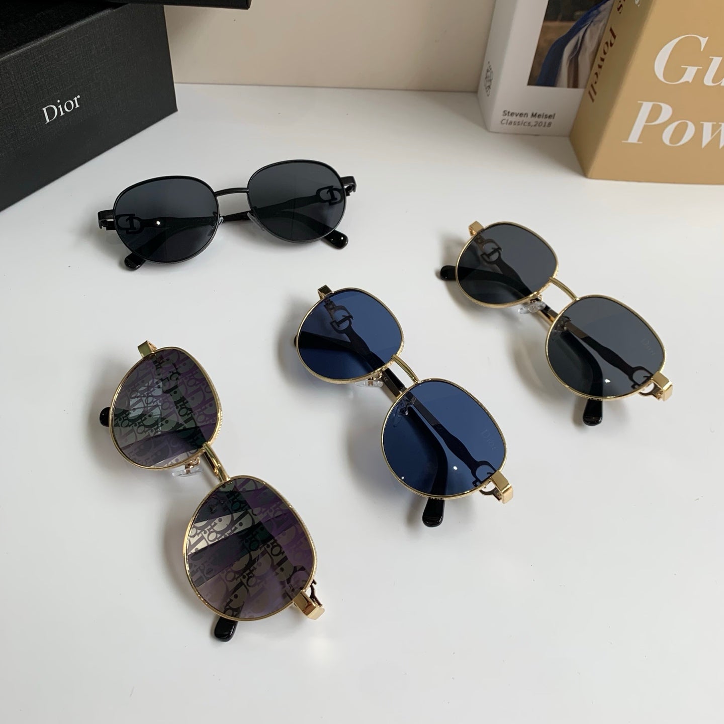 Dior Polarized Metal Fashion Blue Lens Sunglasses for Men & Women - detail image 9