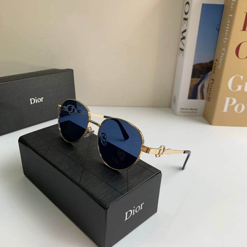 Dior Polarized Metal Fashion Blue Lens Sunglasses for Men & Women - detail image 5