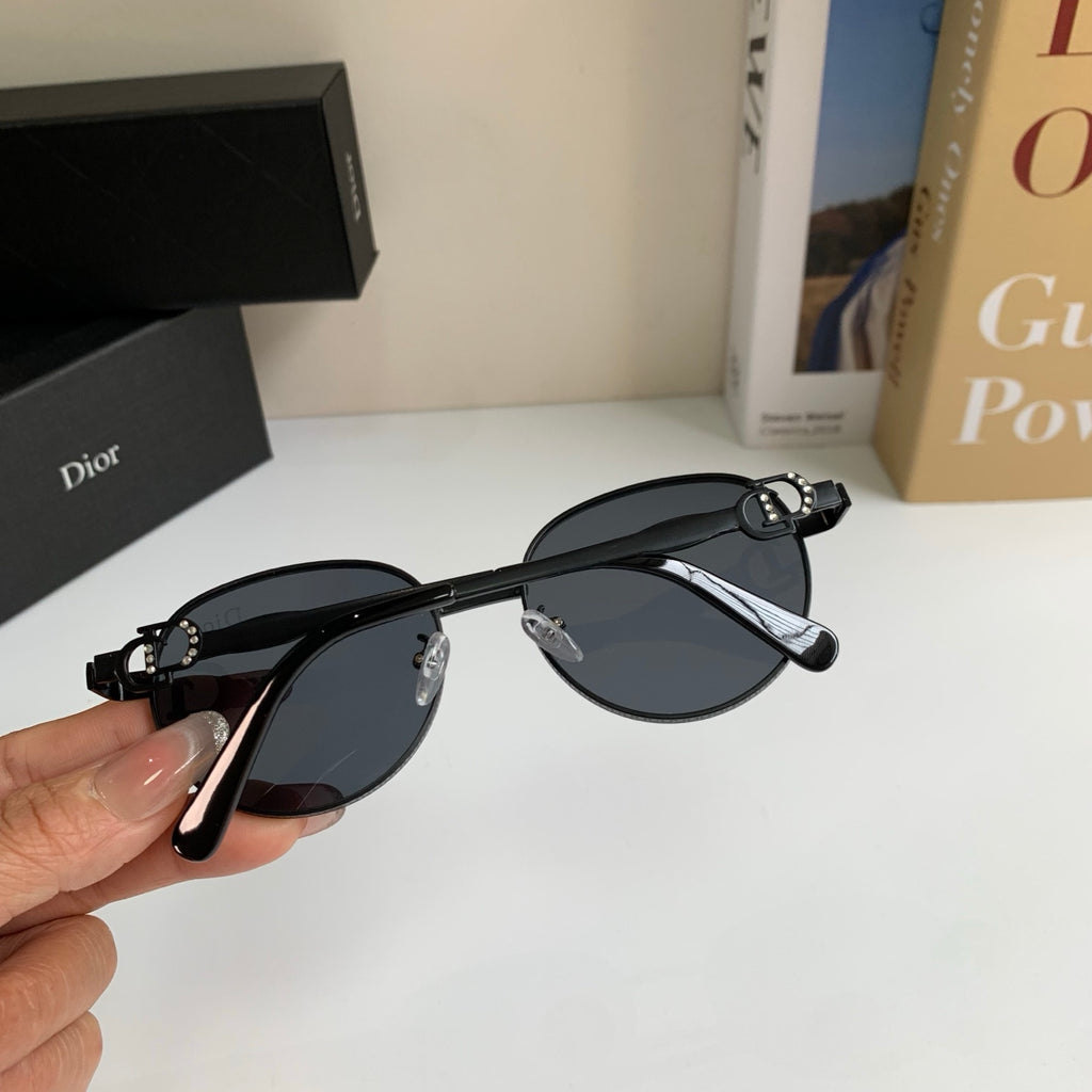 Dior Polarized Metal Fashion Black Lens Sunglasses for Men & Women - detail image 9
