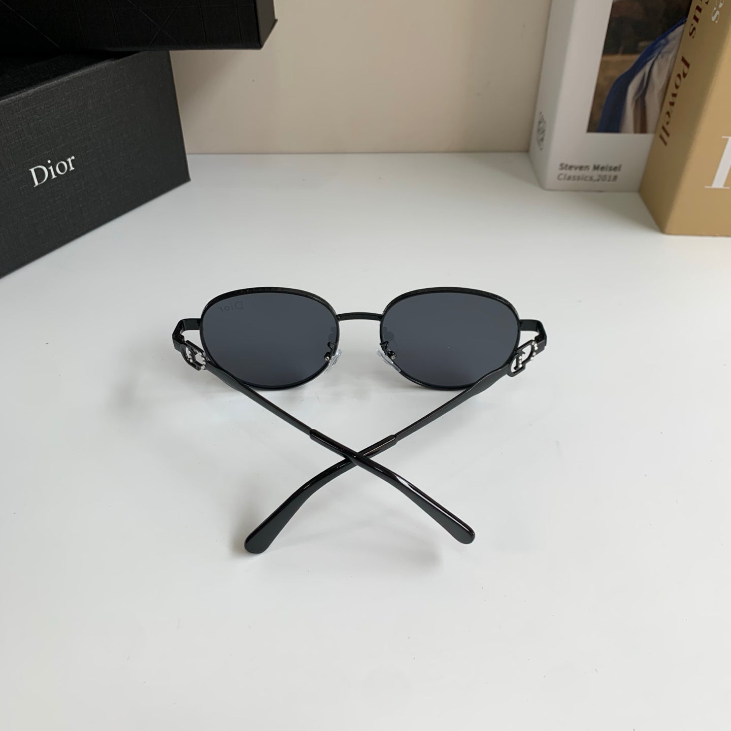 Dior Polarized Metal Fashion Black Lens Sunglasses for Men & Women - detail image 7
