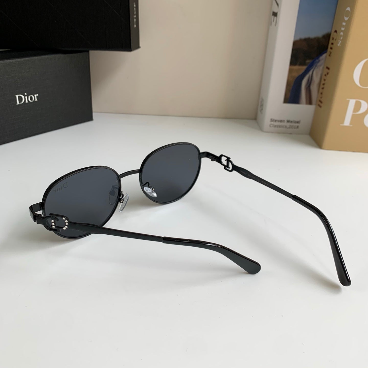 Dior Polarized Metal Fashion Black Lens Sunglasses for Men & Women - detail image 8