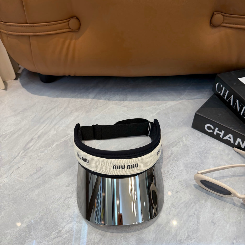 Miu Miu Blue-Light Fashion Silver Sun Visor for Men & Women - 358693