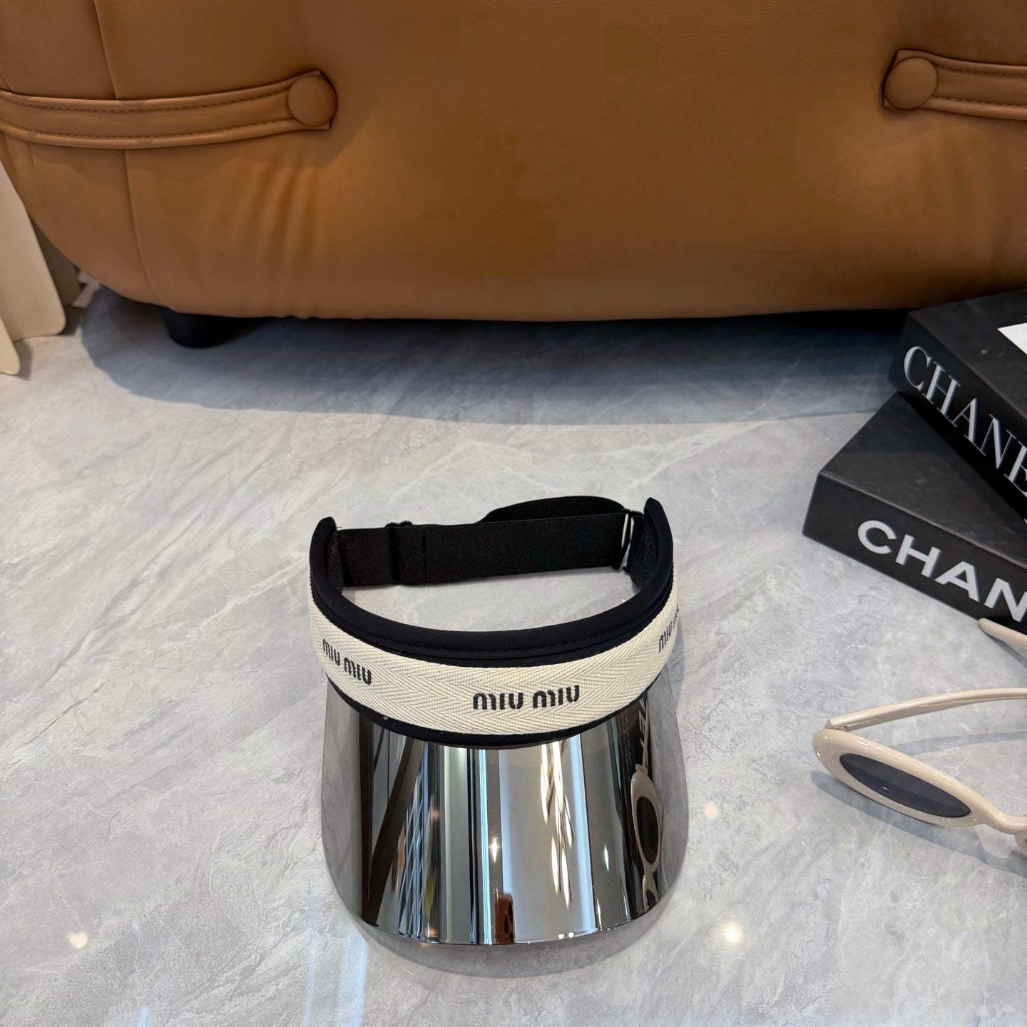 Miu Miu Blue-Light Fashion Silver Sun Visor for Men & Women - 358693