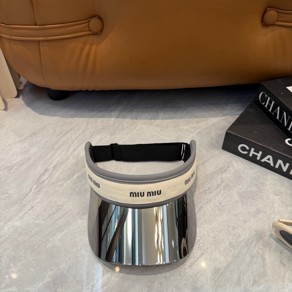 Miu Miu Blue-Light Fashion Silver Sun Visor for Men & Women - 358694