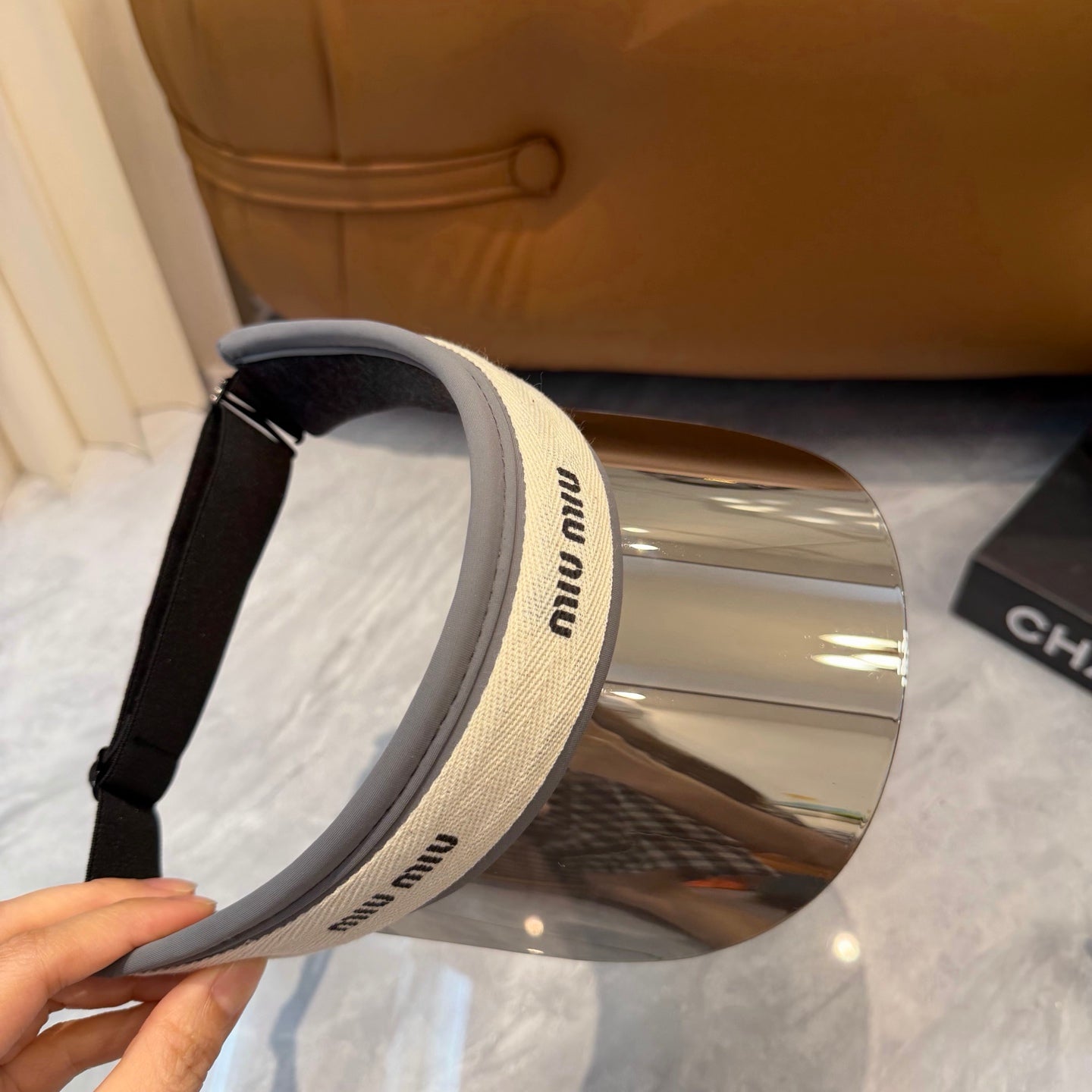 Miu Miu Blue-Light Fashion Silver Sun Visor for Men & Women - 358694 - detail image 4