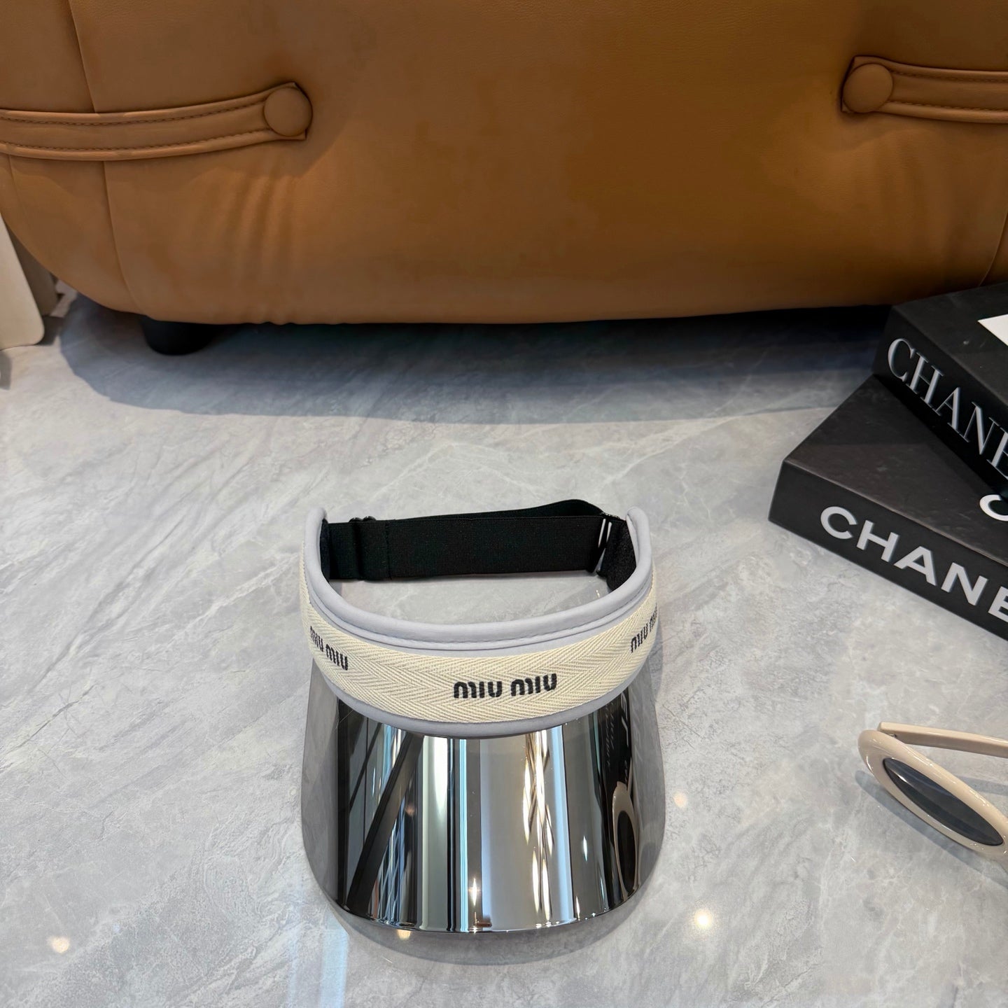 Miu Miu Blue-Light Fashion Silver Sun Visor for Men & Women - 358695