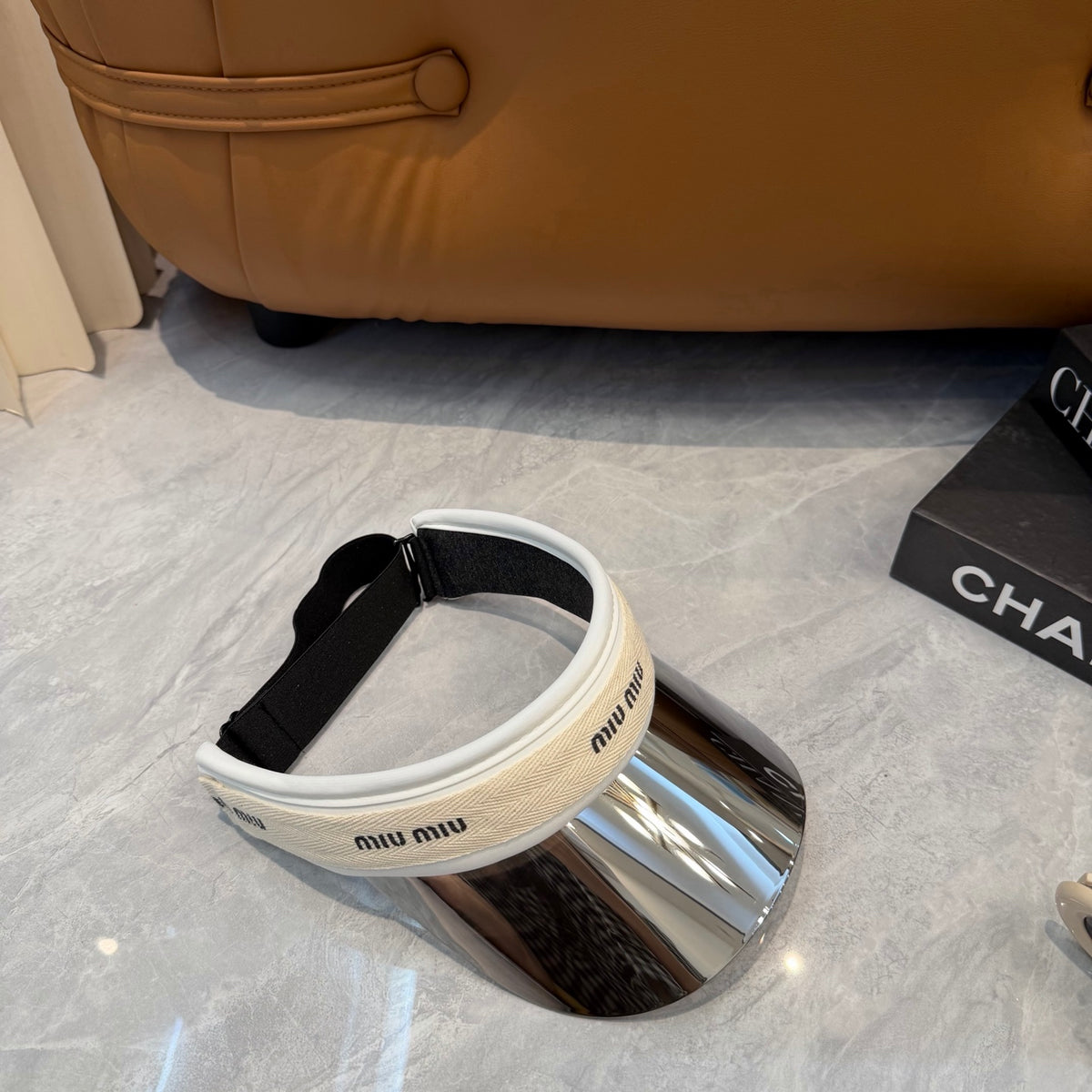 Miu Miu Blue-Light Fashion Silver Sun Visor for Men & Women - detail image 6