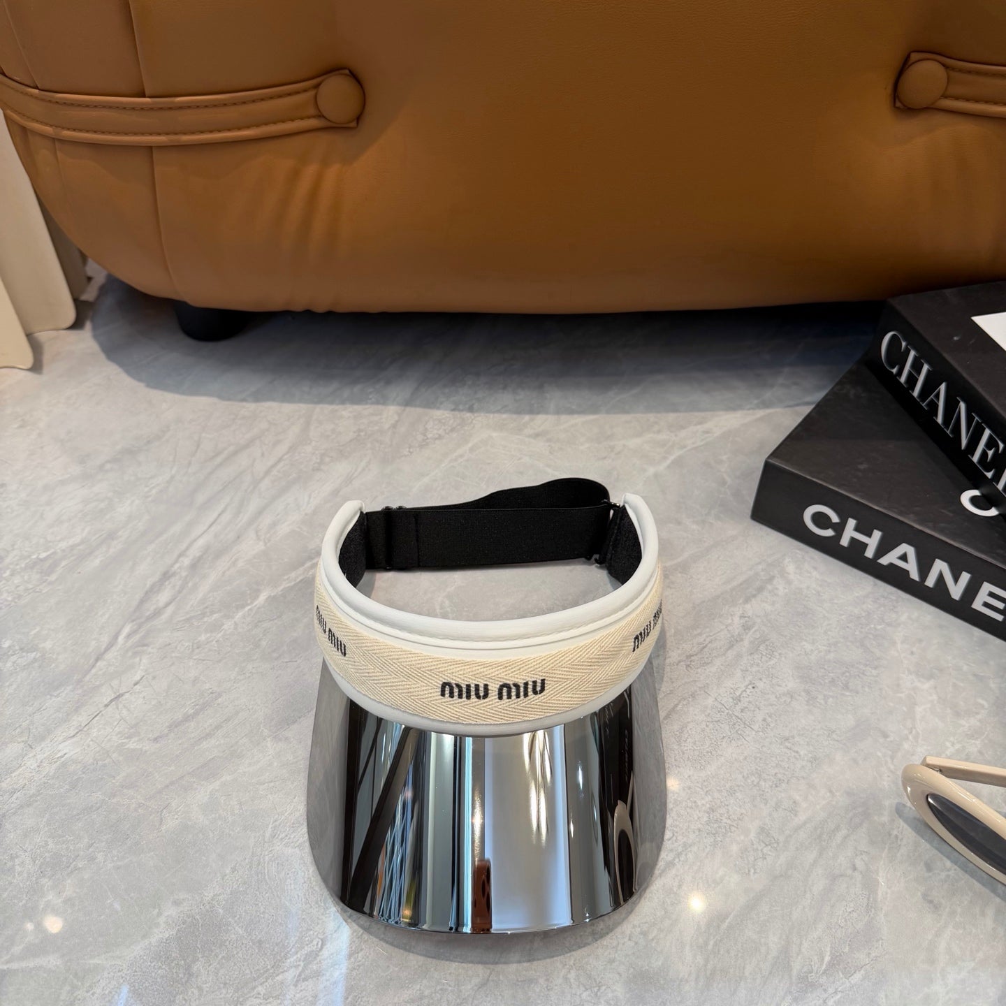 Miu Miu Blue-Light Fashion Silver Sun Visor for Men & Women - 358696