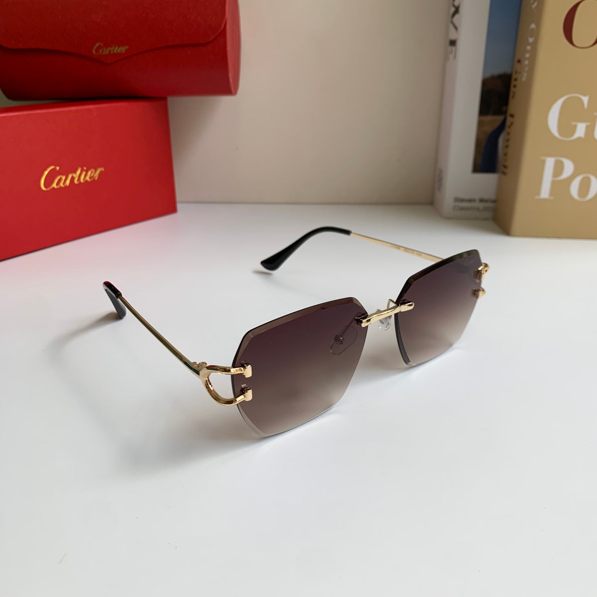 Cartier Fashion Red Lens Sunglasses for Men & Women - 432220