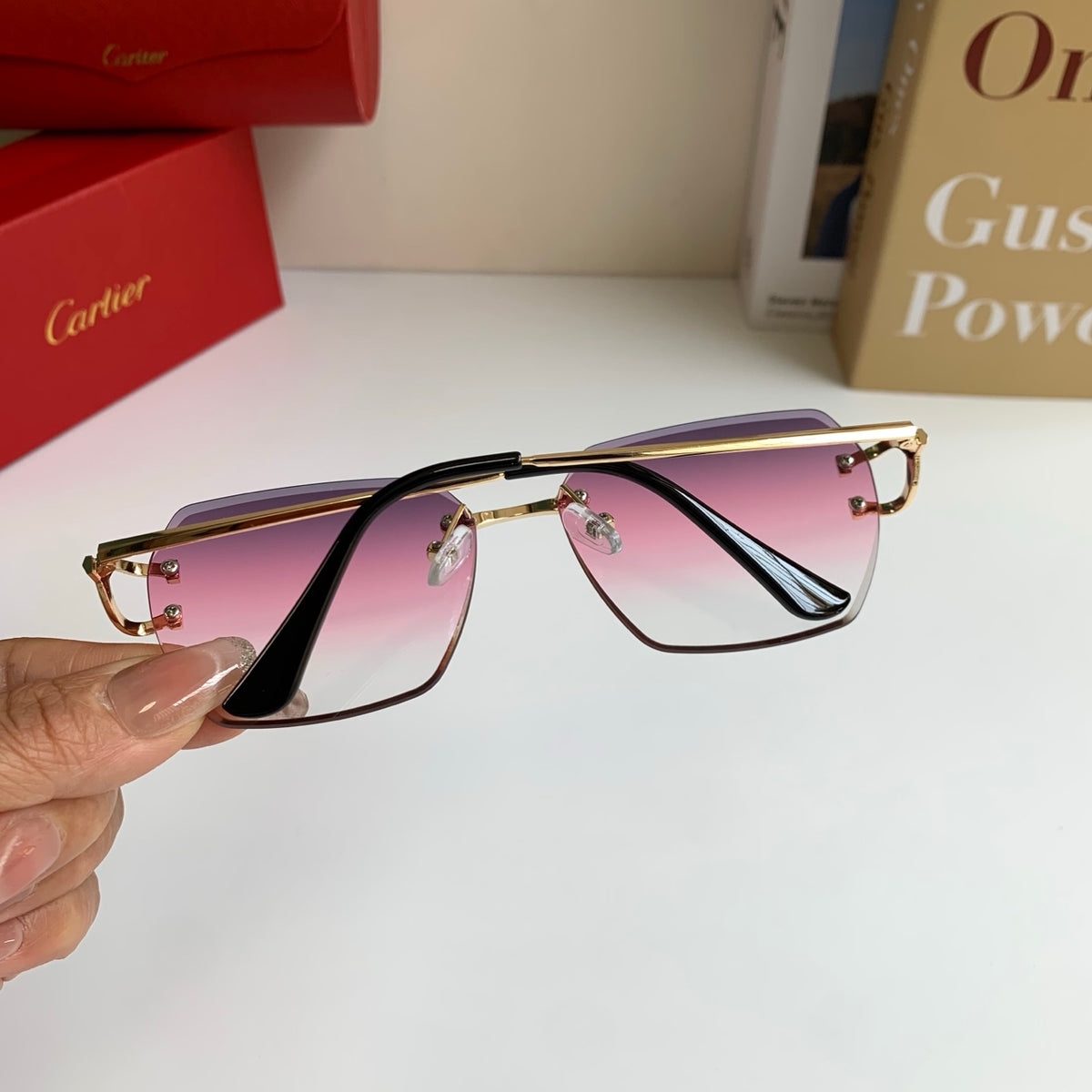 Cartier Fashion Purple Lens Sunglasses for Men & Women - 432224 - detail image 5