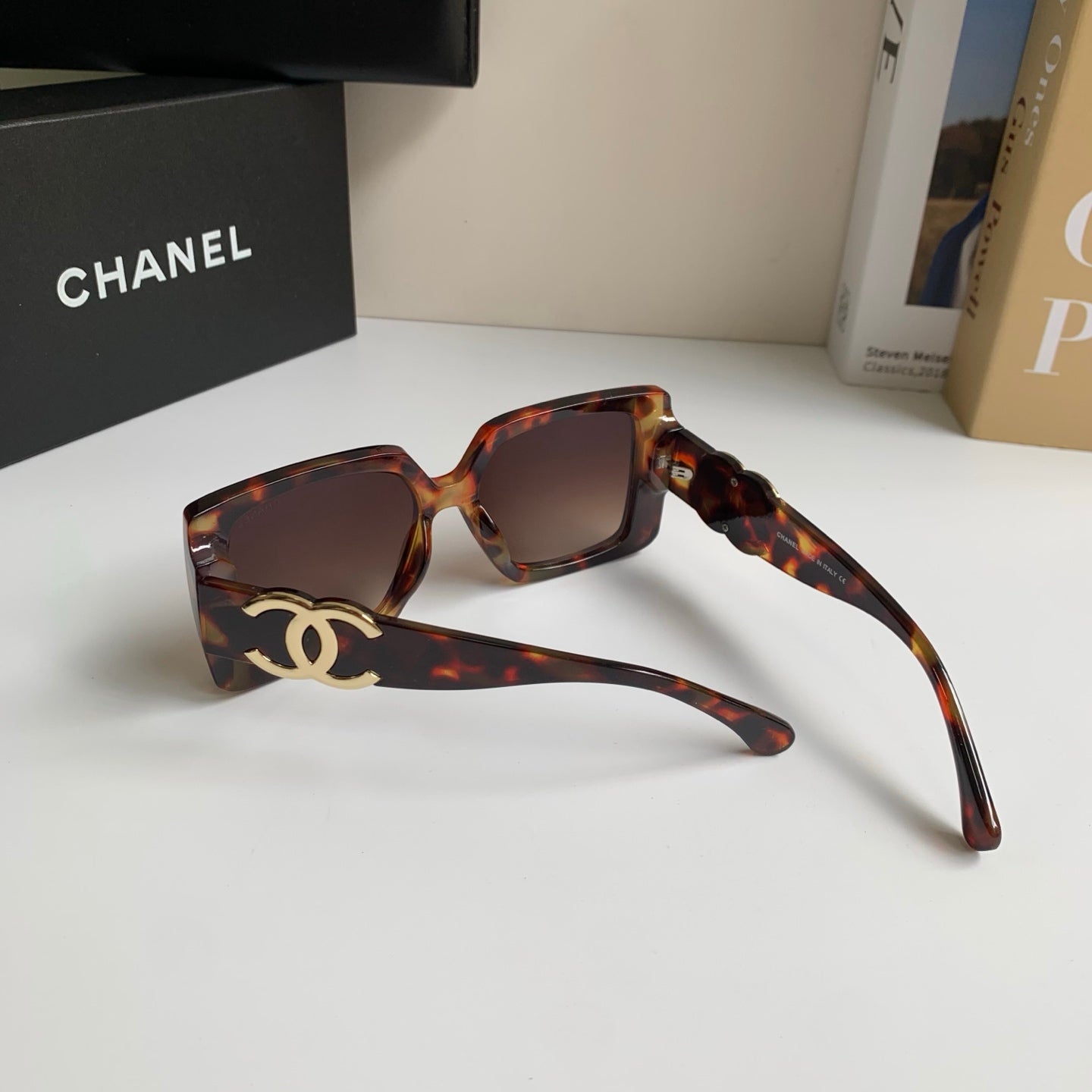 Chanel Metal Square Black Lens Sunglasses for Men & Women - 431627 - detail image 7