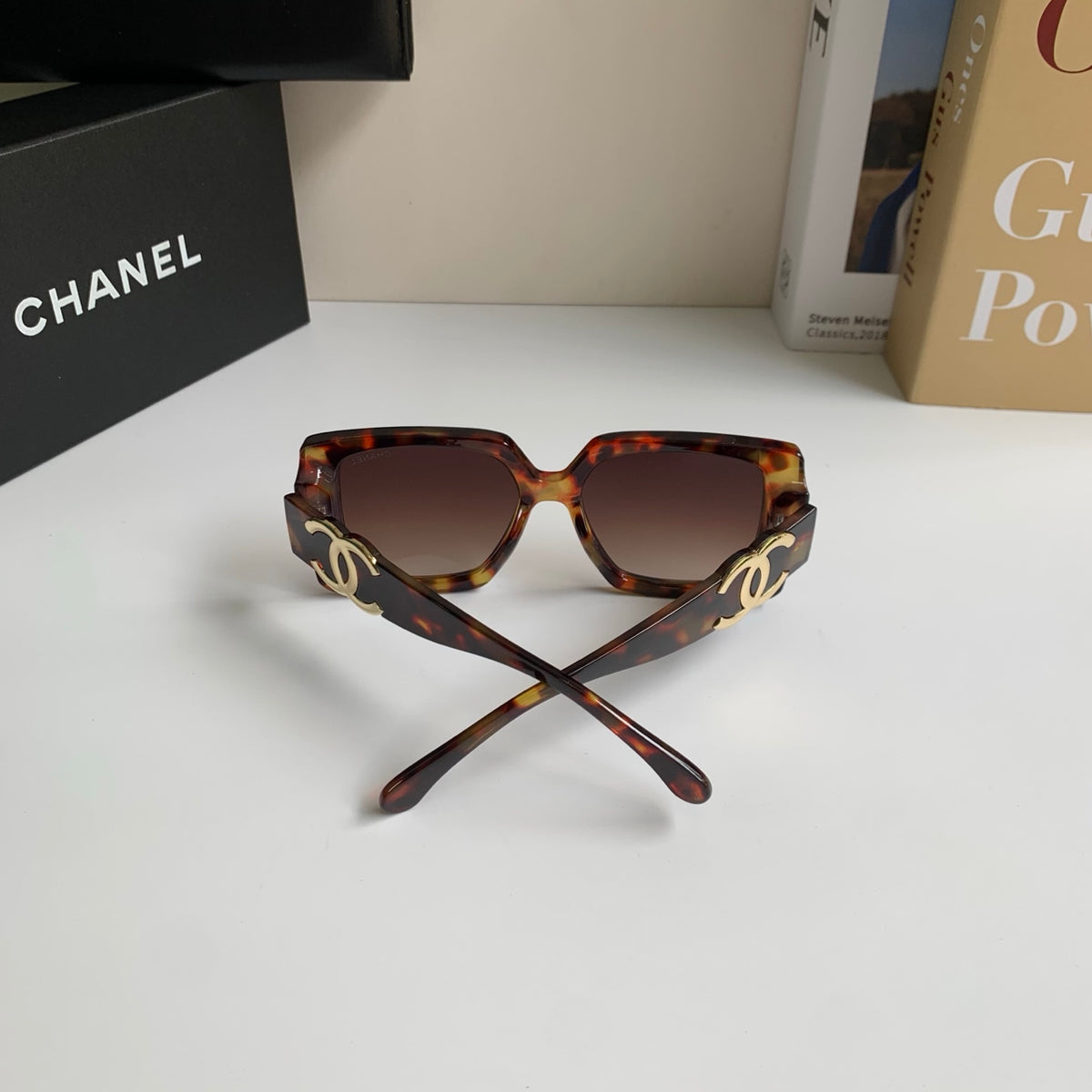 Chanel Metal Square Black Lens Sunglasses for Men & Women - 431627 - detail image 6