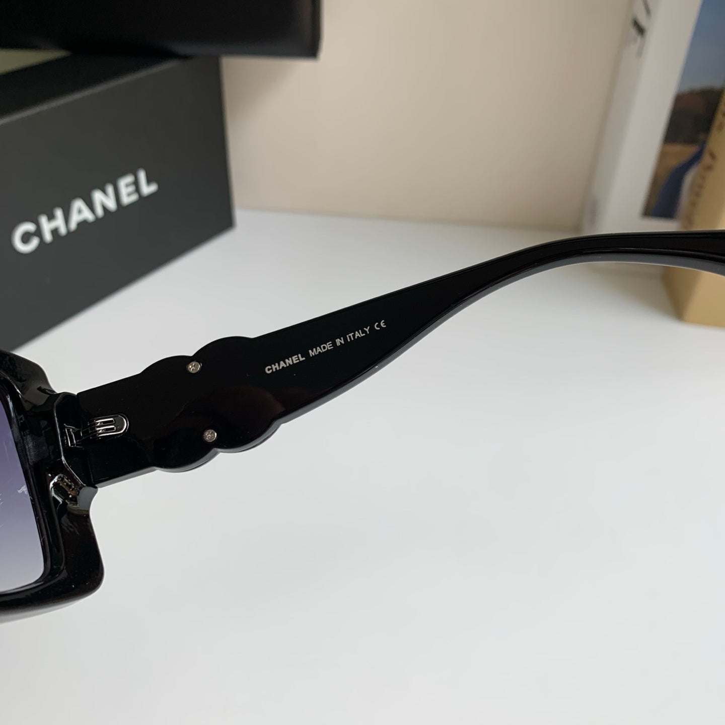 Chanel Metal Square Black Lens Sunglasses for Men & Women - 431628 - detail image 7