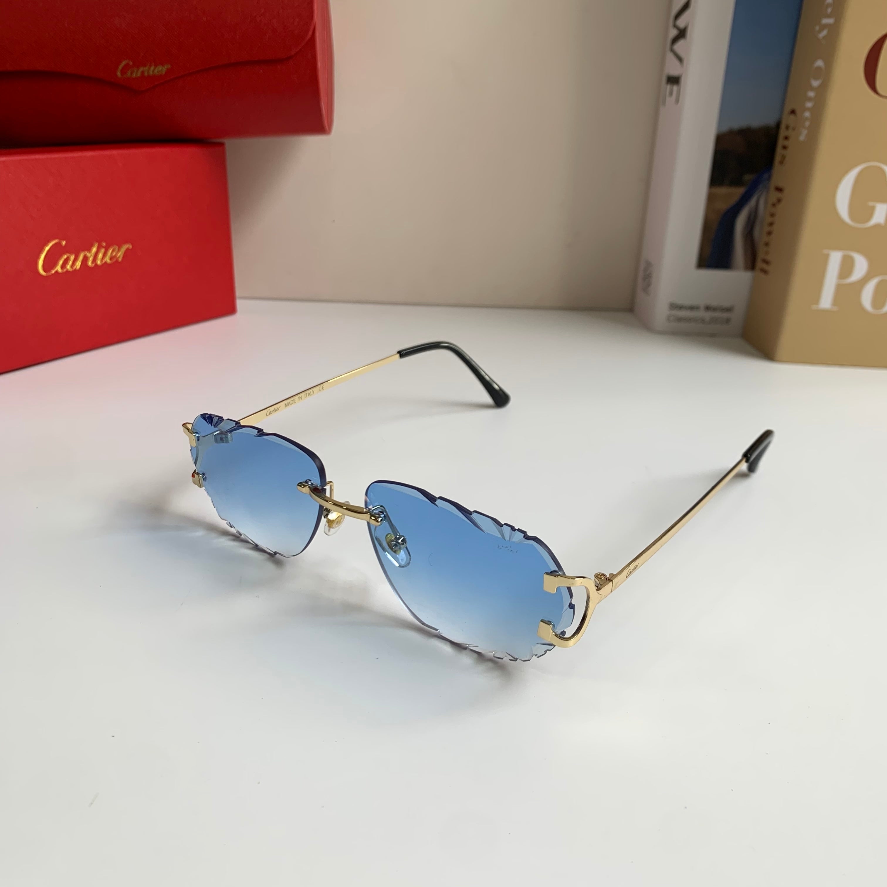 Cartier Fashion Blue Lens Sunglasses for Men & Women - 358564 - detail image 2
