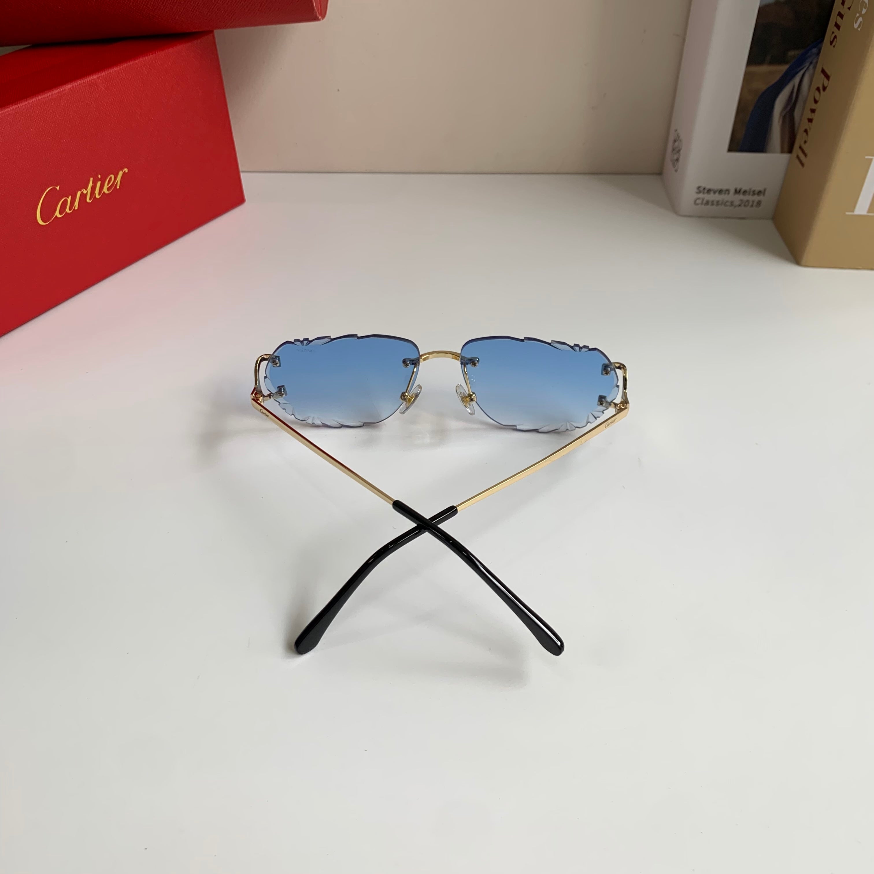 Cartier Fashion Blue Lens Sunglasses for Men & Women - 358564 - detail image 6